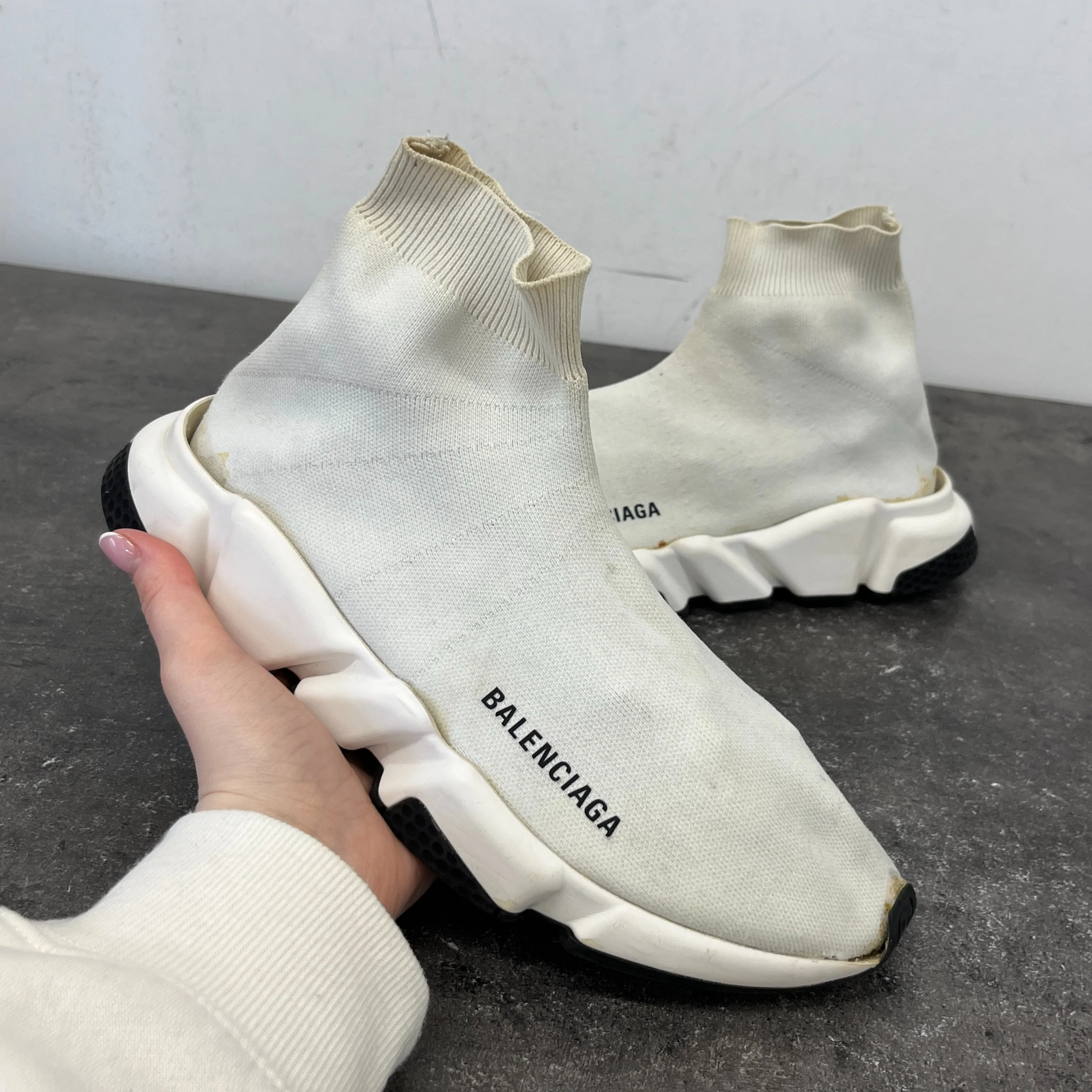 Men's Speed Sock High Trainers White Size EU 40 / UK 6 - Image 11