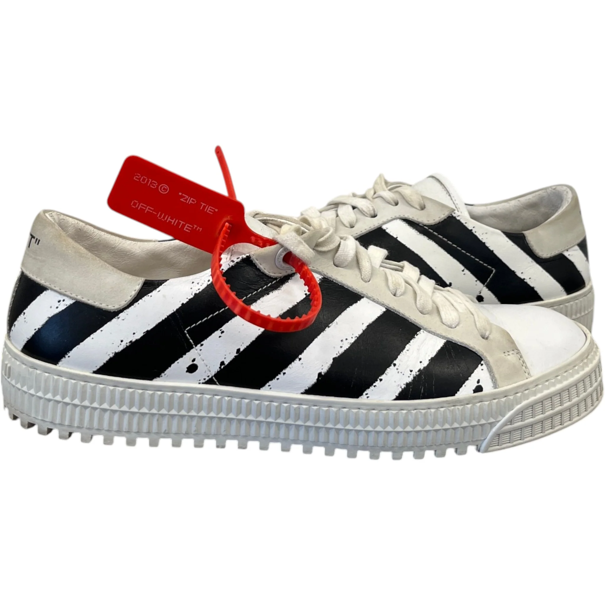 Men's Spray Diagonal Low Trainers White Size EU 41 / UK 7 - Image 3