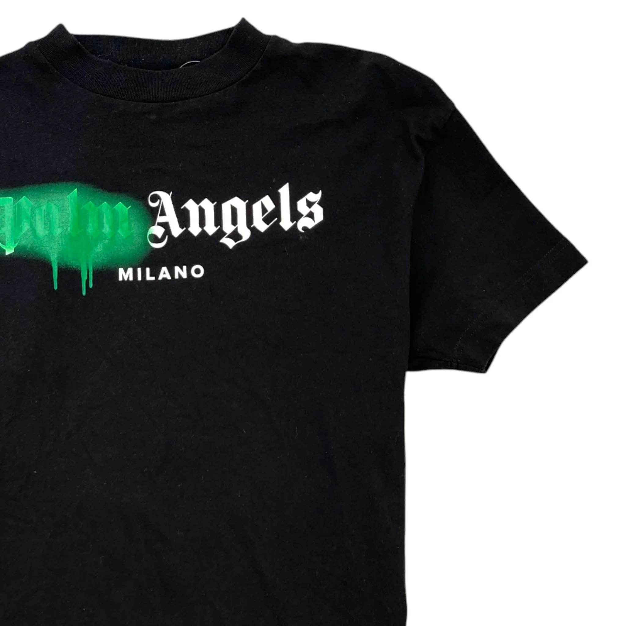 Men's Spray Logo Print T-Shirt Black Size S - Image 3