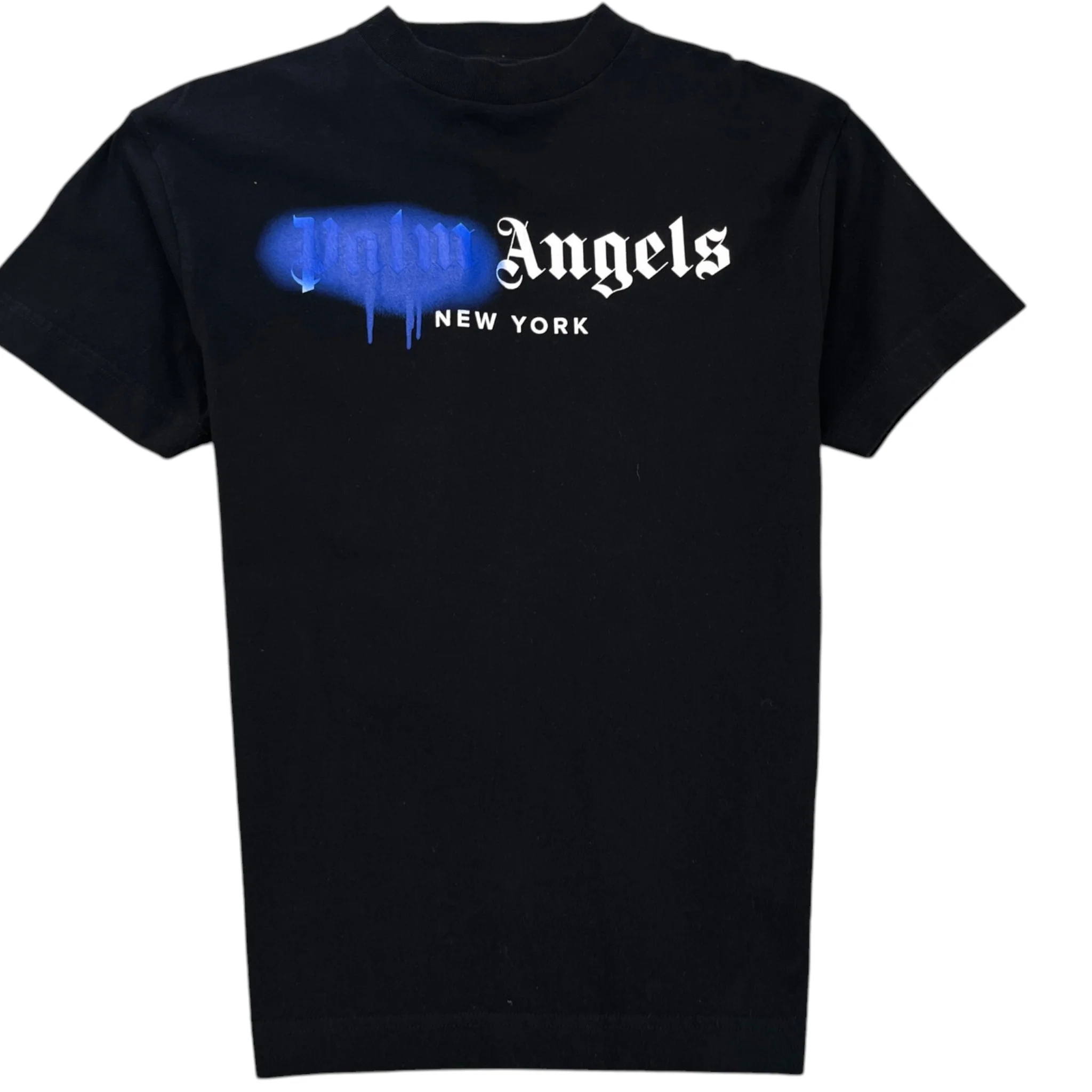 Men's Sprayed New York Logo T-Shirt Black Size XXS