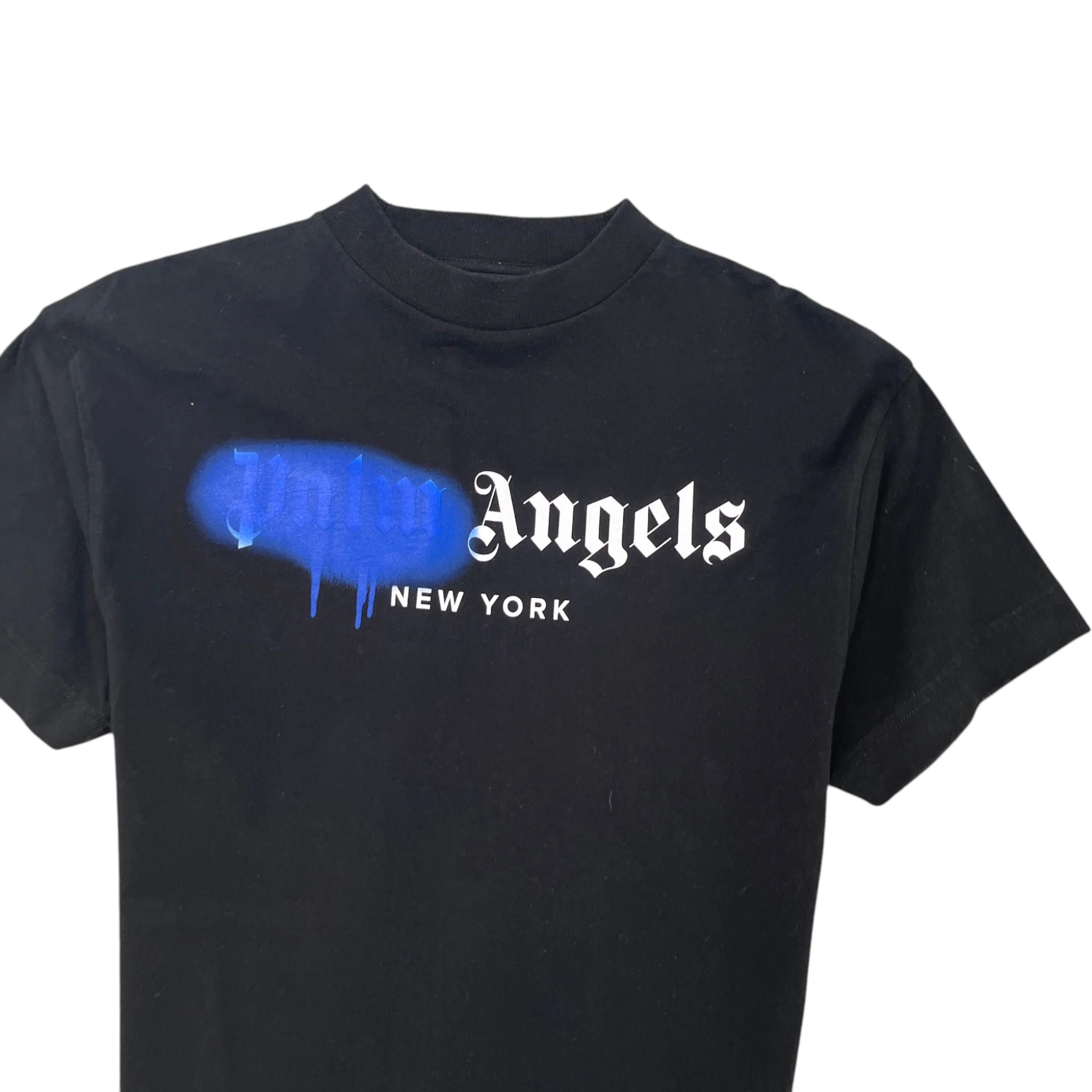Men's Sprayed New York Logo T-Shirt Black Size XXS - Image 5
