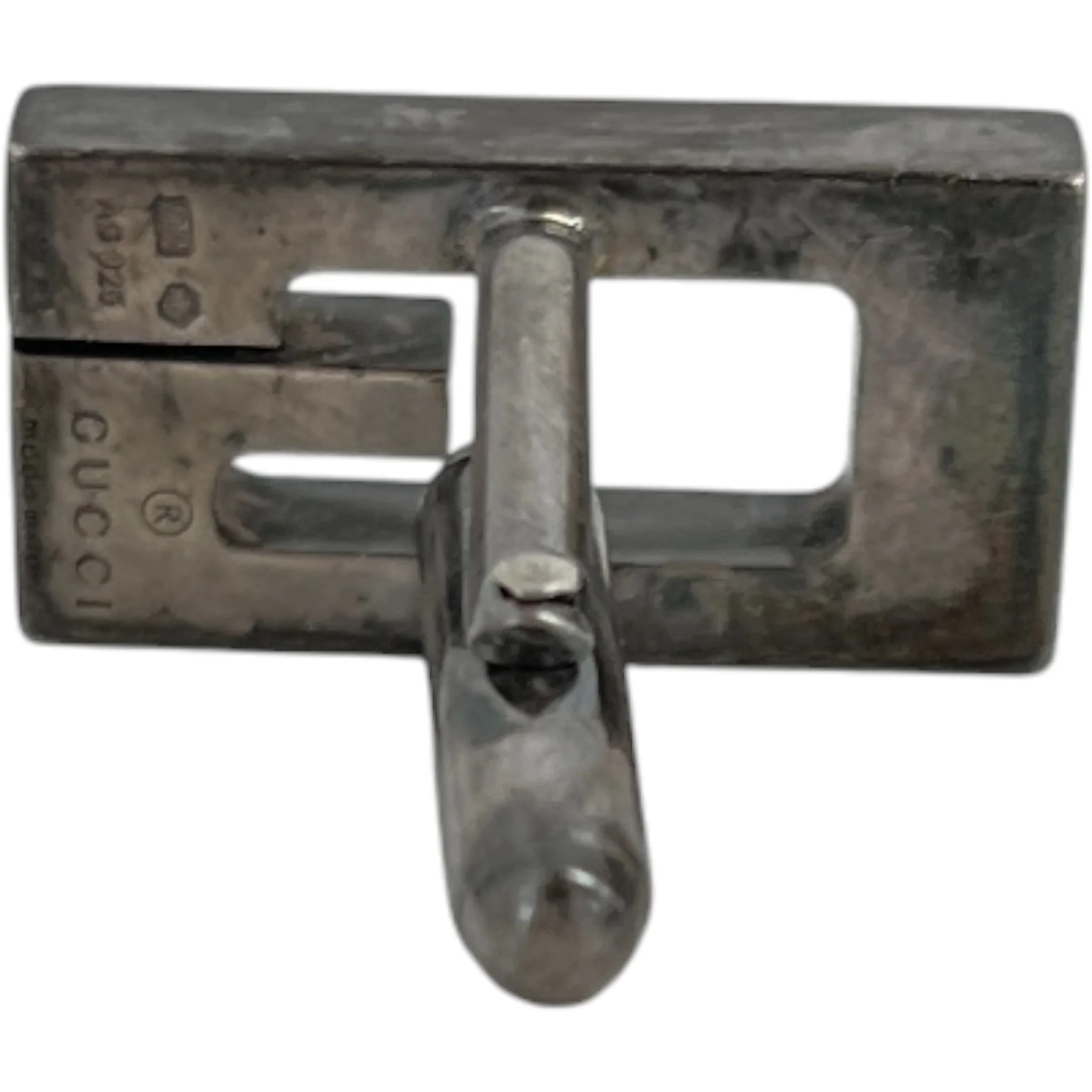 Men's Square G Cufflinks Silver - Image 3