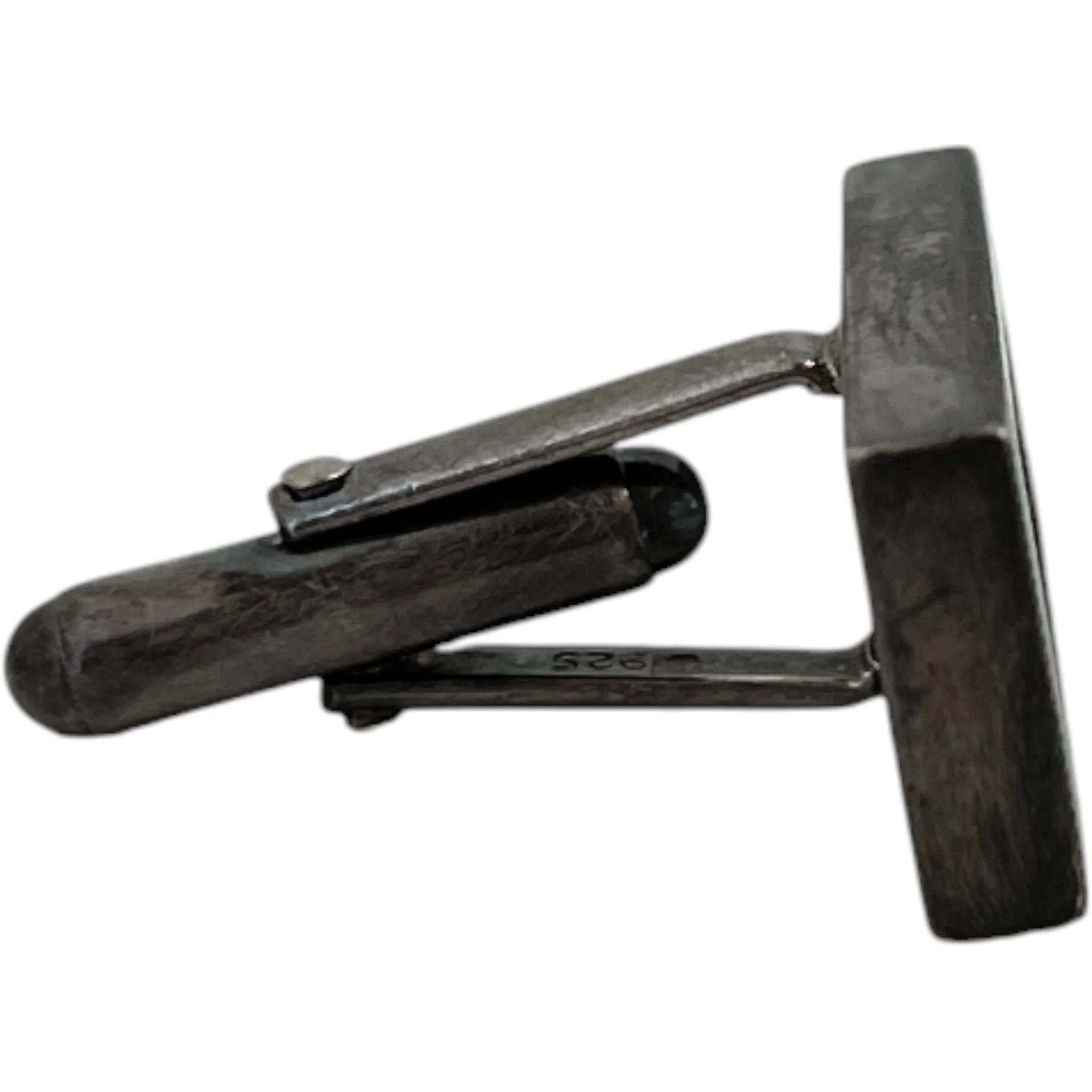 Men's Square G Cufflinks Silver - Image 4