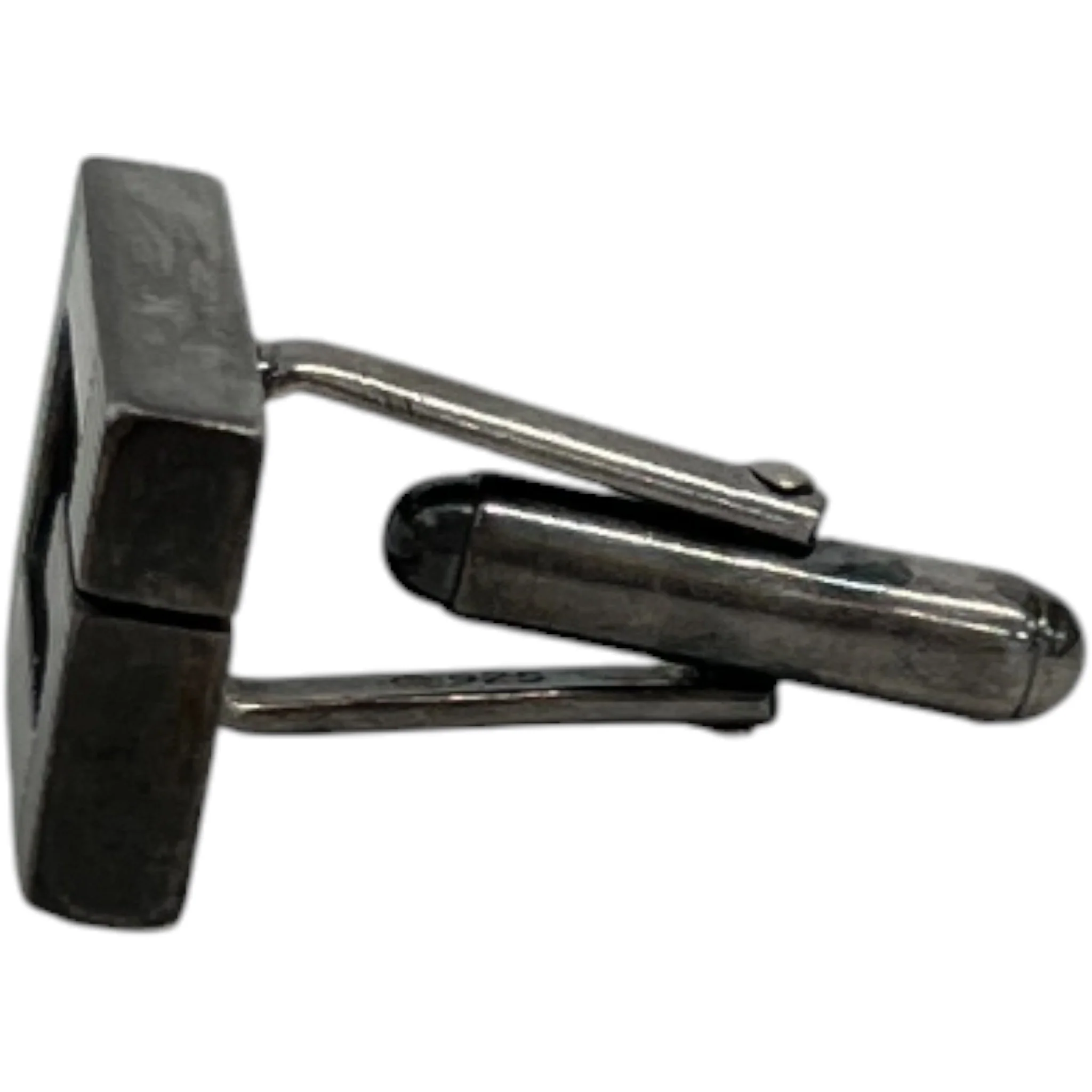 Men's Square G Cufflinks Silver - Image 5