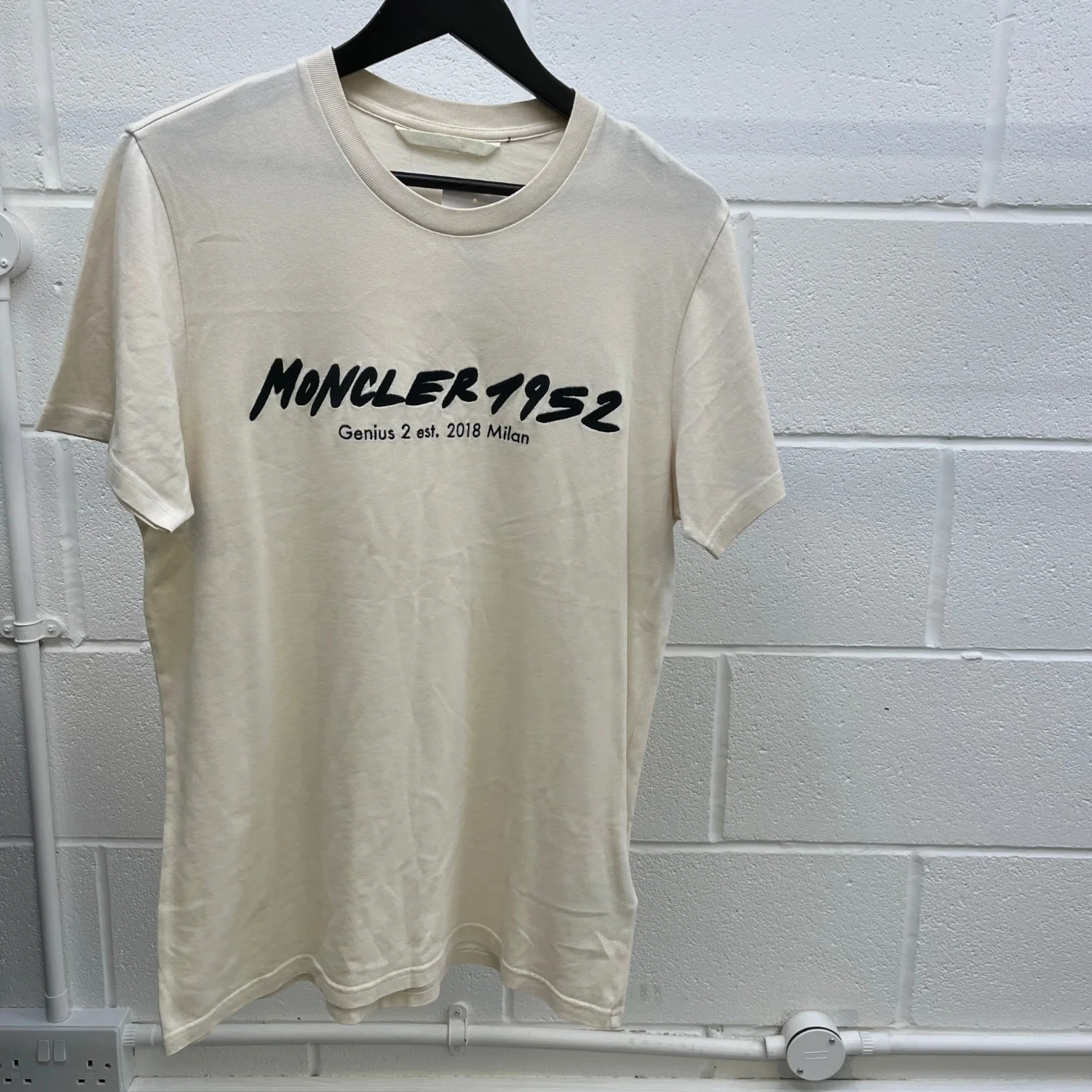 Men's Ss Logo T-Shirt Beige Size M - Image 10