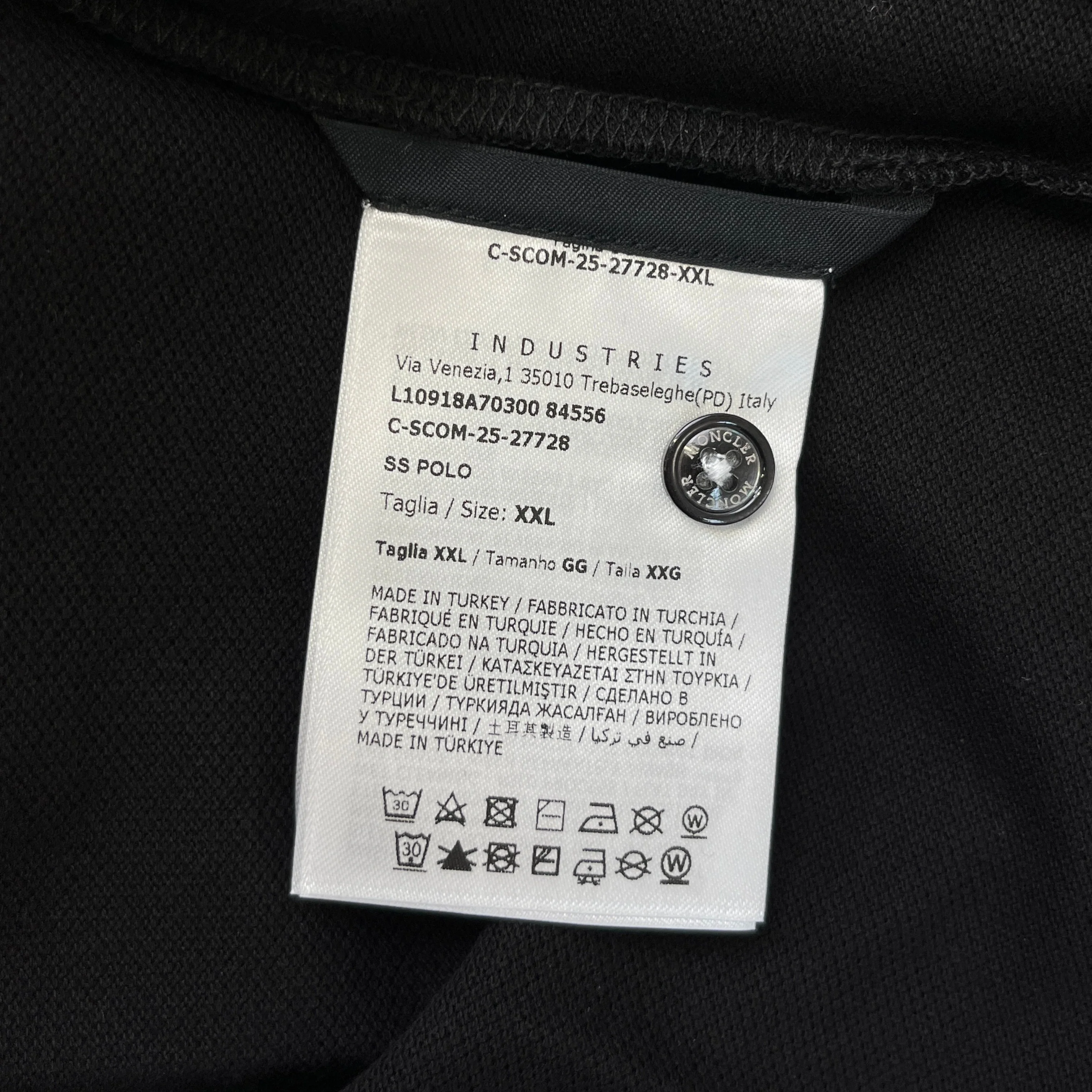 Men's Ss Polo Shirt Black Size XXL - Image 11