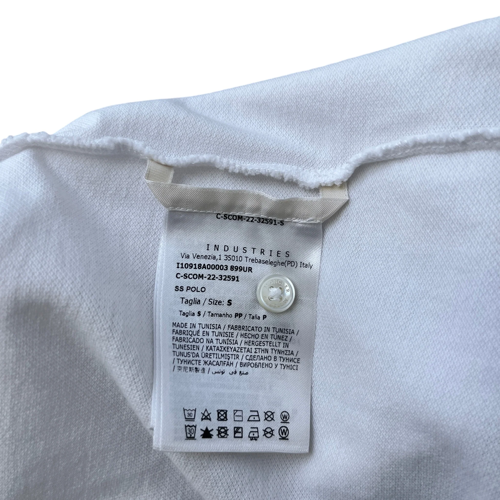 Men's Ss Polo Shirt White Size S - Image 9