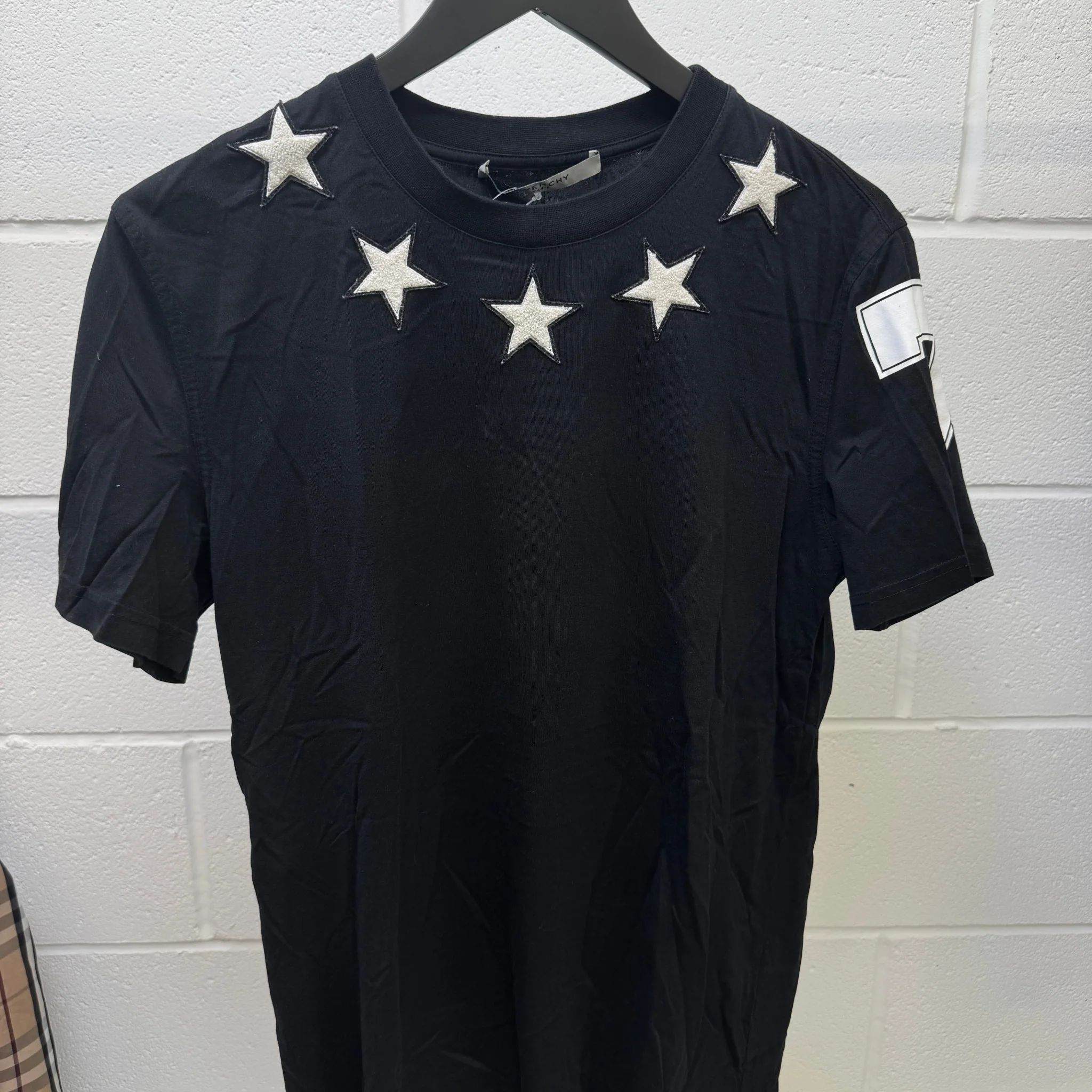 Men's Star Patch T-Shirt Black Size M - Image 7