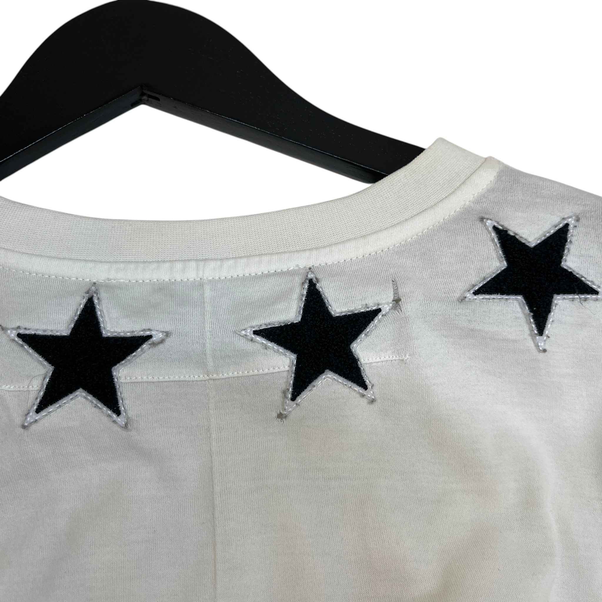 Men's Star Patch T-Shirt White Size XL - Image 11