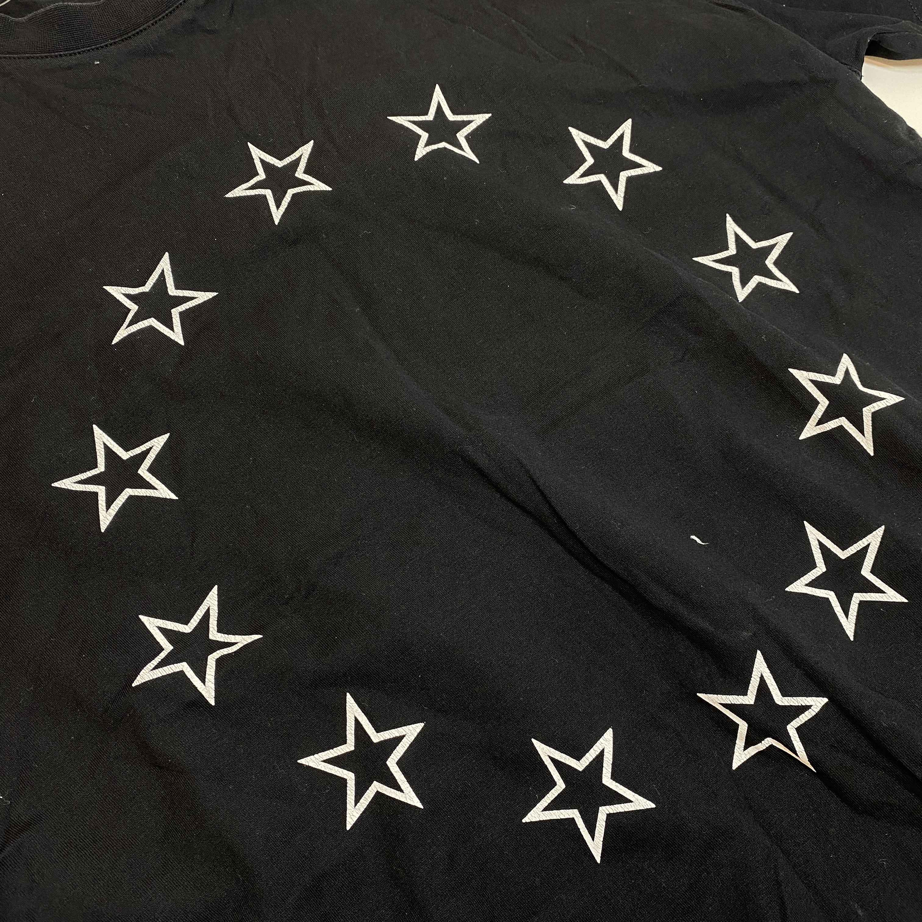 Men's Star Print T-Shirt Black Size L - Image 10