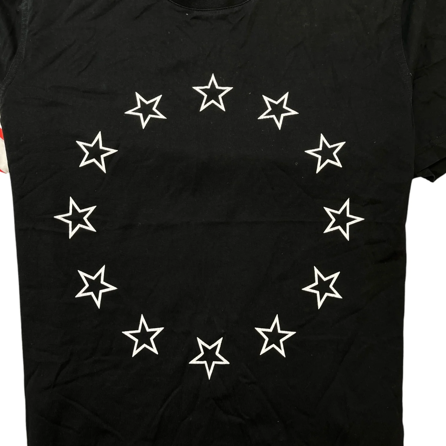Men's Star Print T-Shirt Black Size L - Image 5