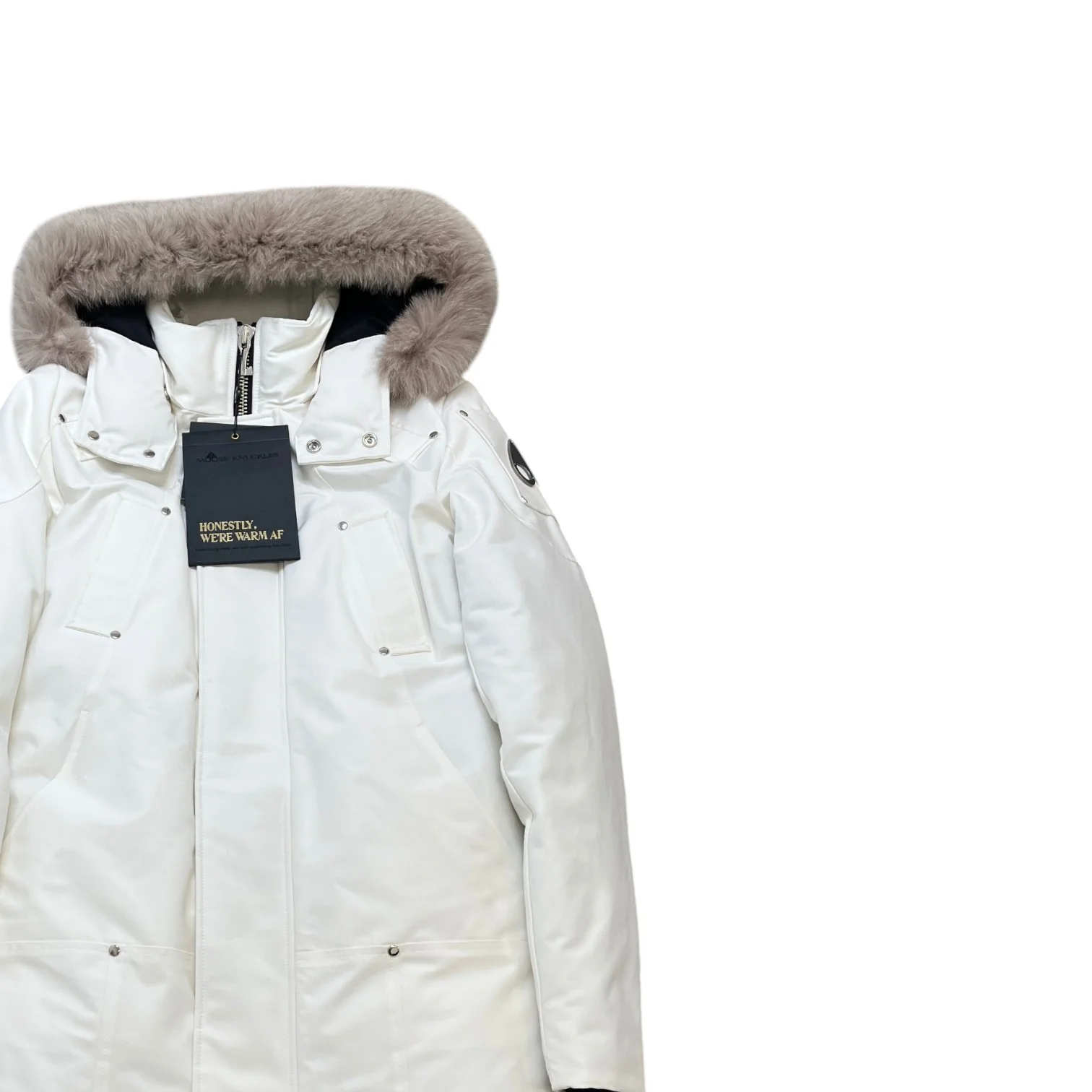Men's Stirling Parka Down Jacket White Size M - Image 3