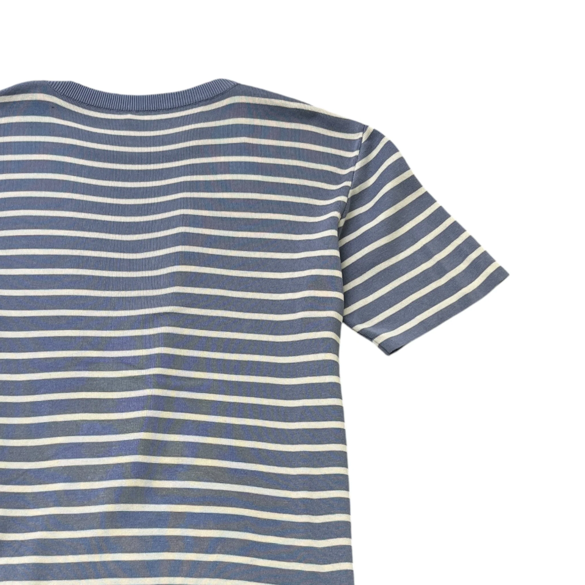 Men's Stripe Logo Print T-Shirt Blue Size M - Image 4