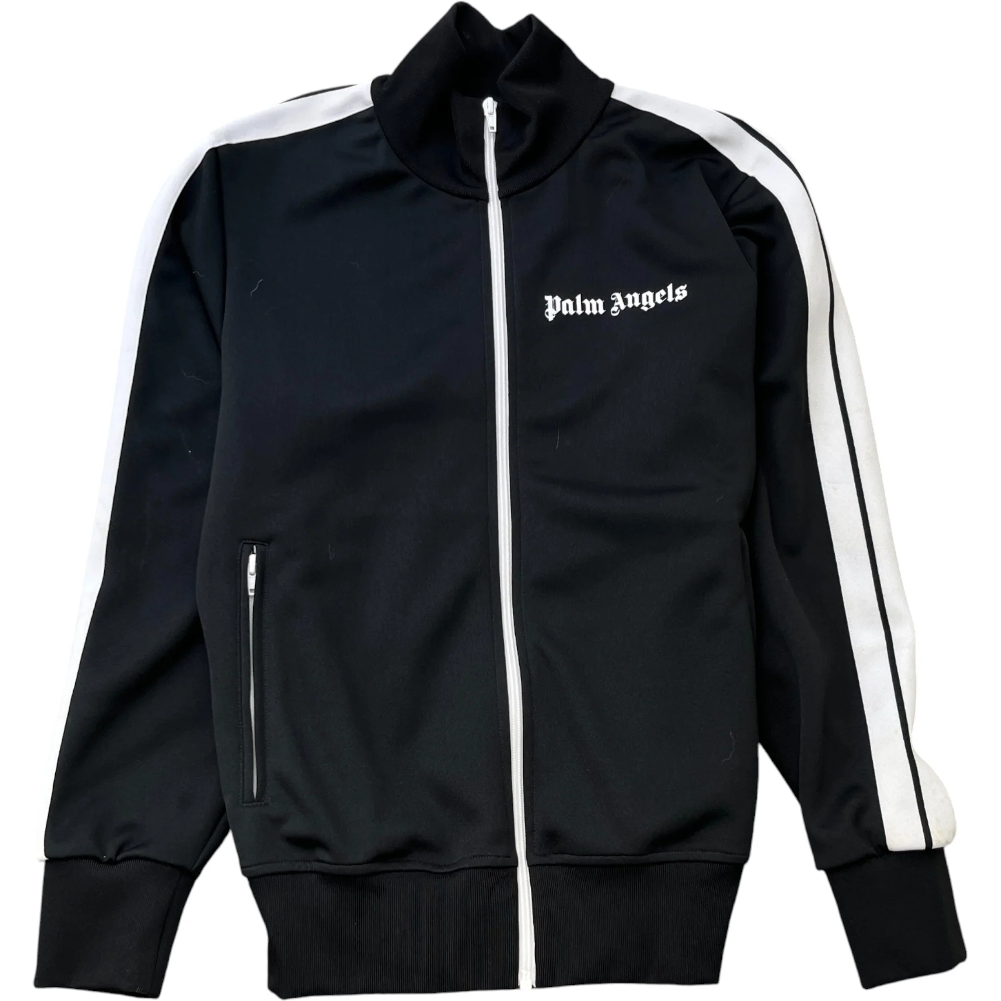 Men's Stripe Logo Track Jacket Black Size M