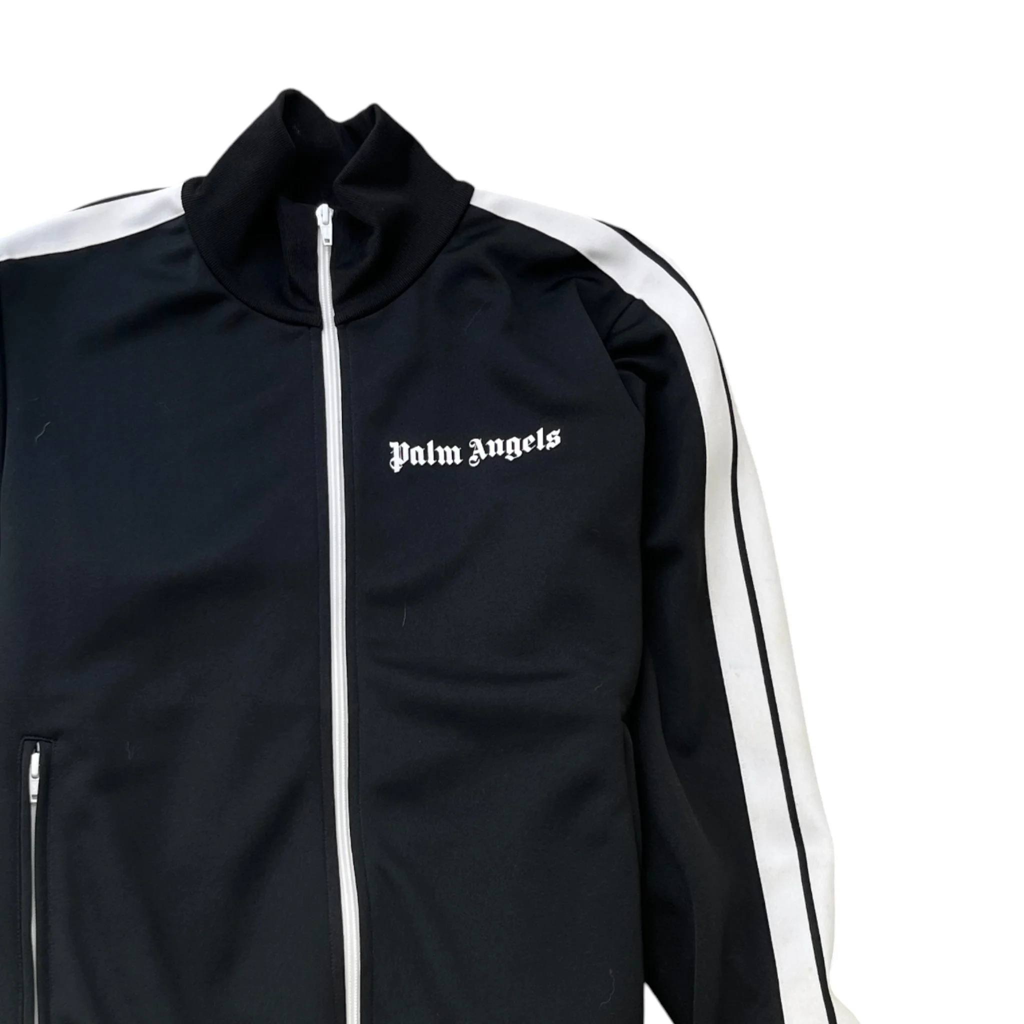 Men's Stripe Logo Track Jacket Black Size M - Image 3
