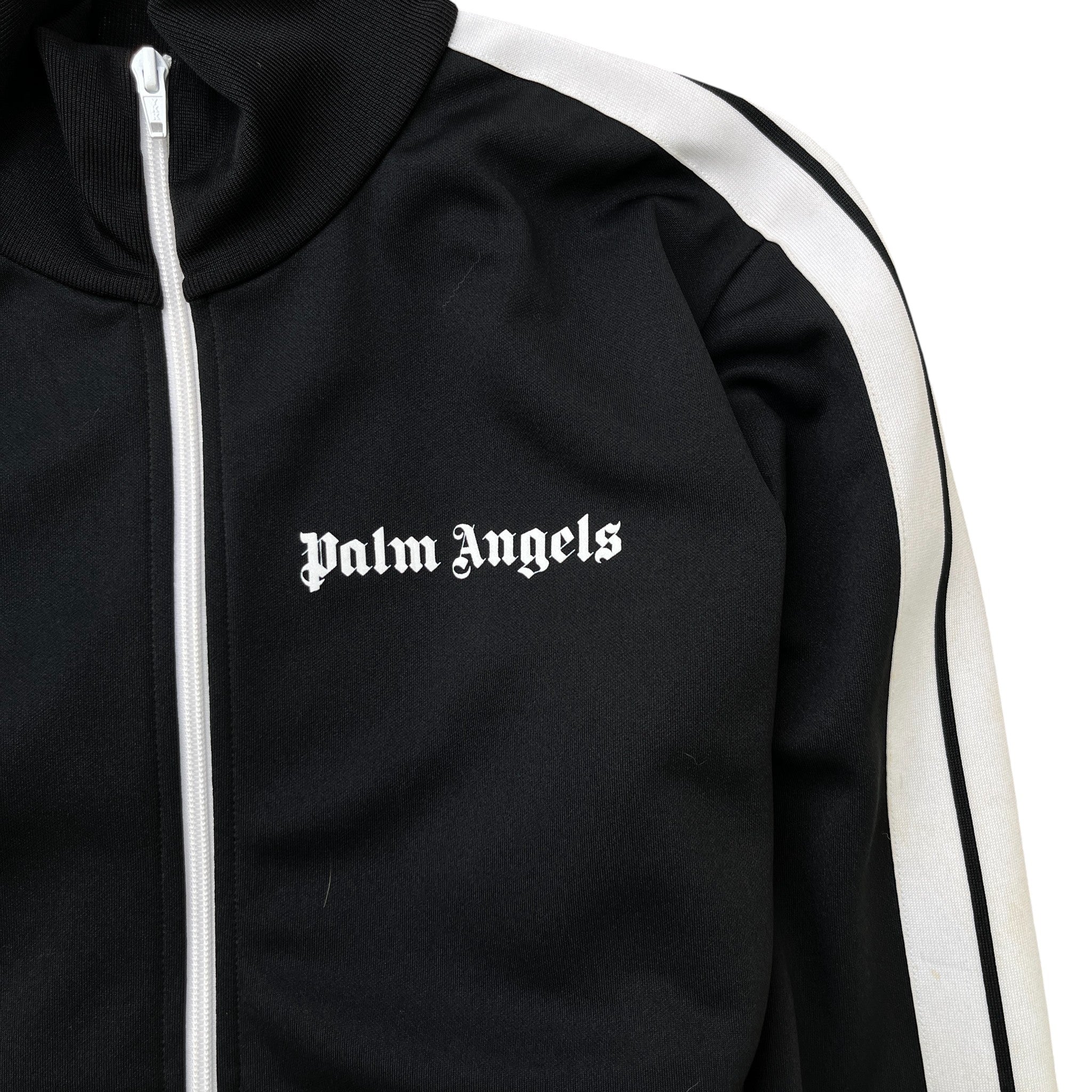 Men's Stripe Logo Track Jacket Black Size M - Image 5