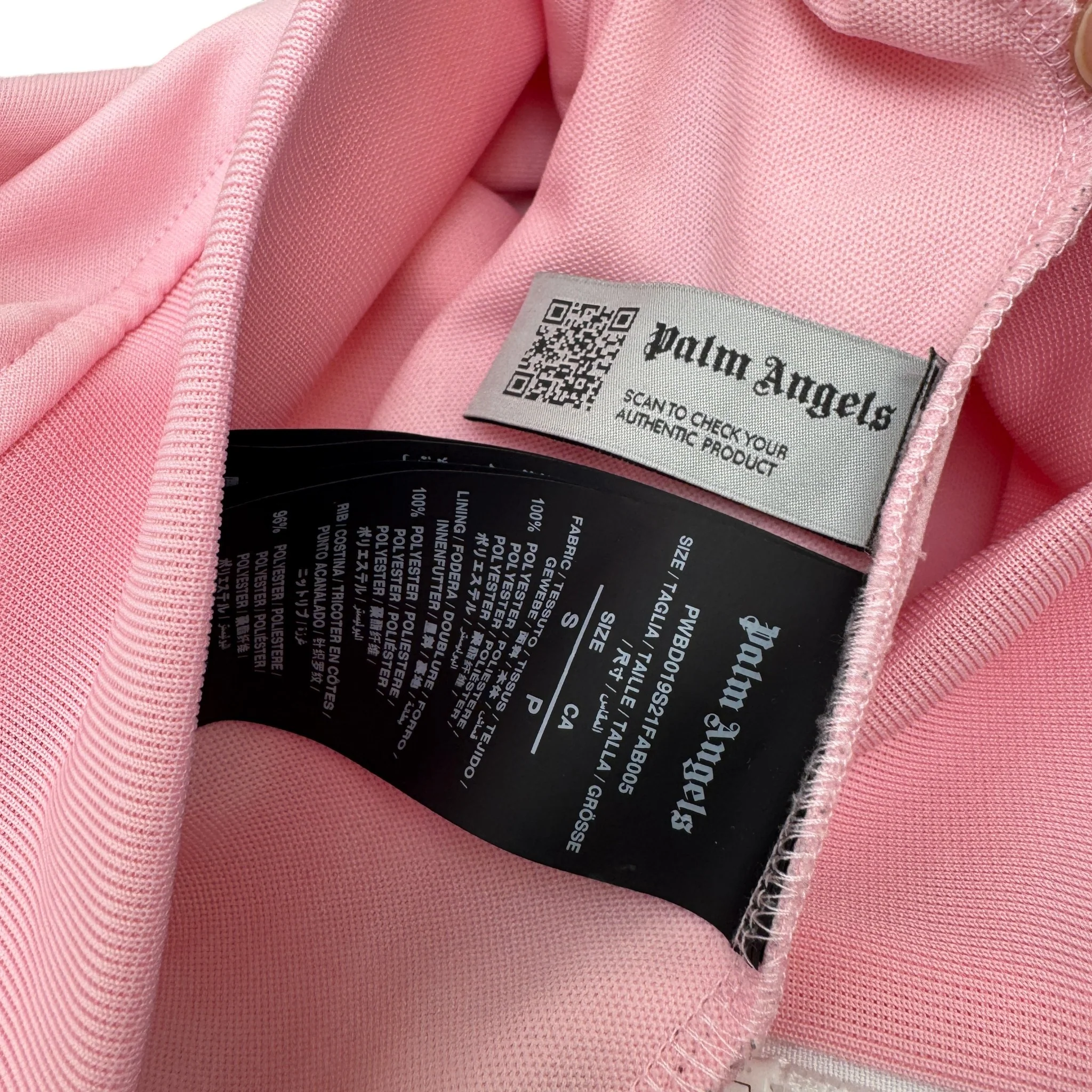 Men's Stripe Logo Track Jacket Pink Size S - Image 5