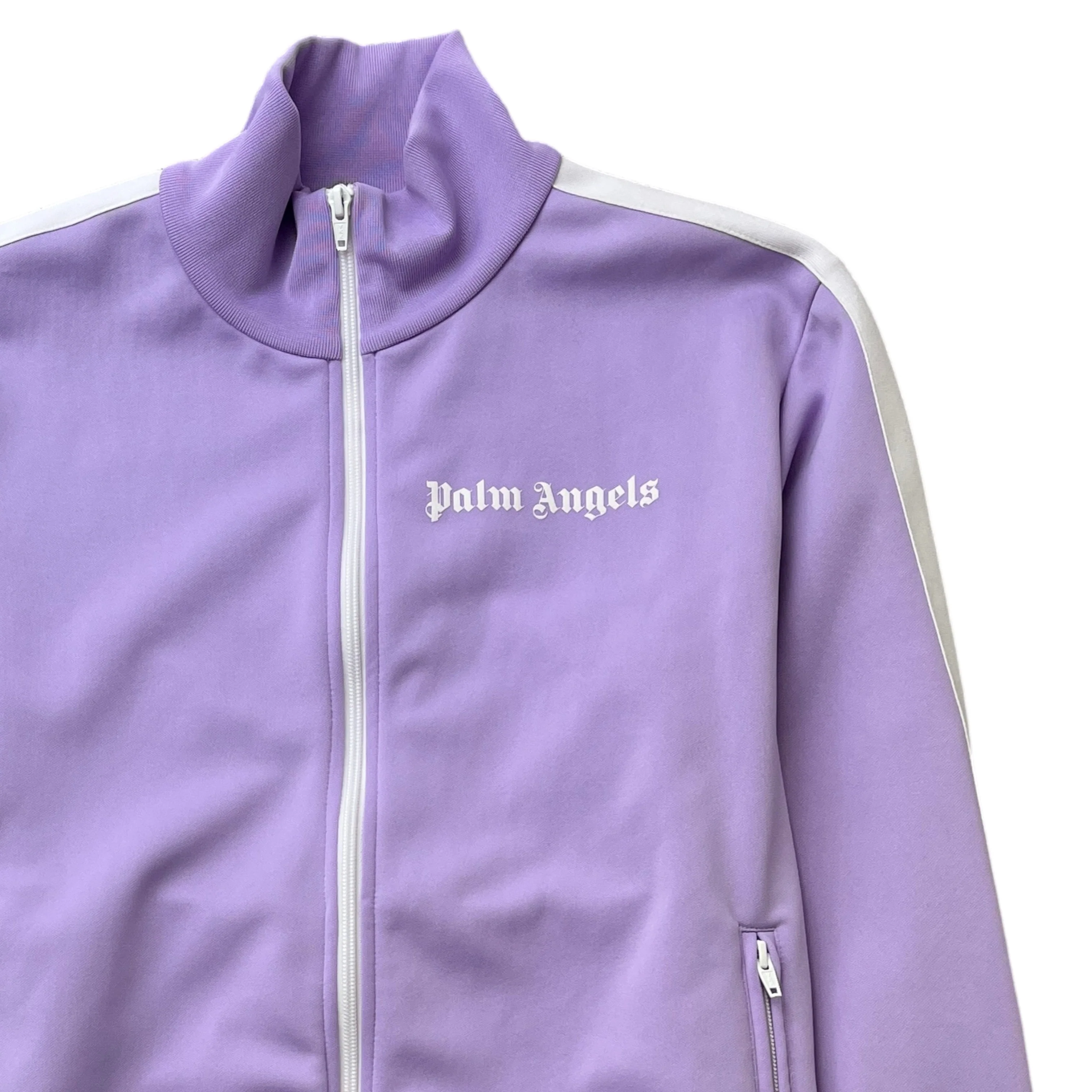 Men's Stripe Logo Track Jacket Purple Size L - Image 3