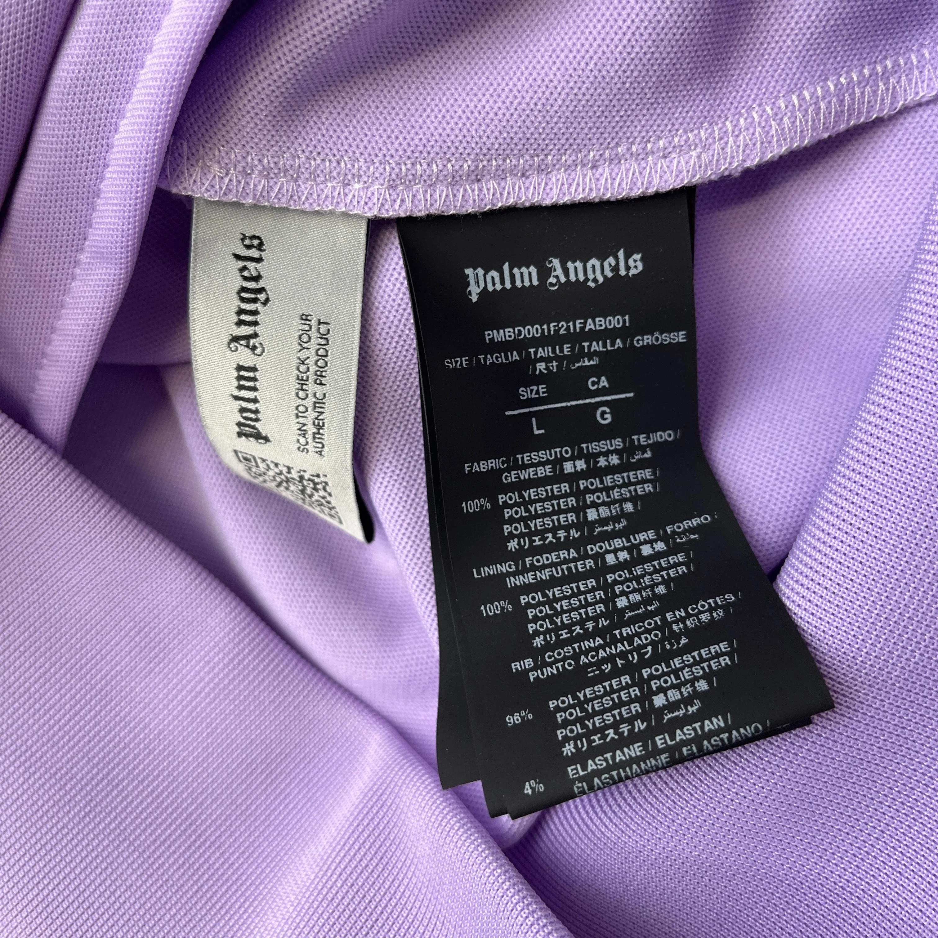 Men's Stripe Logo Track Jacket Purple Size L - Image 5