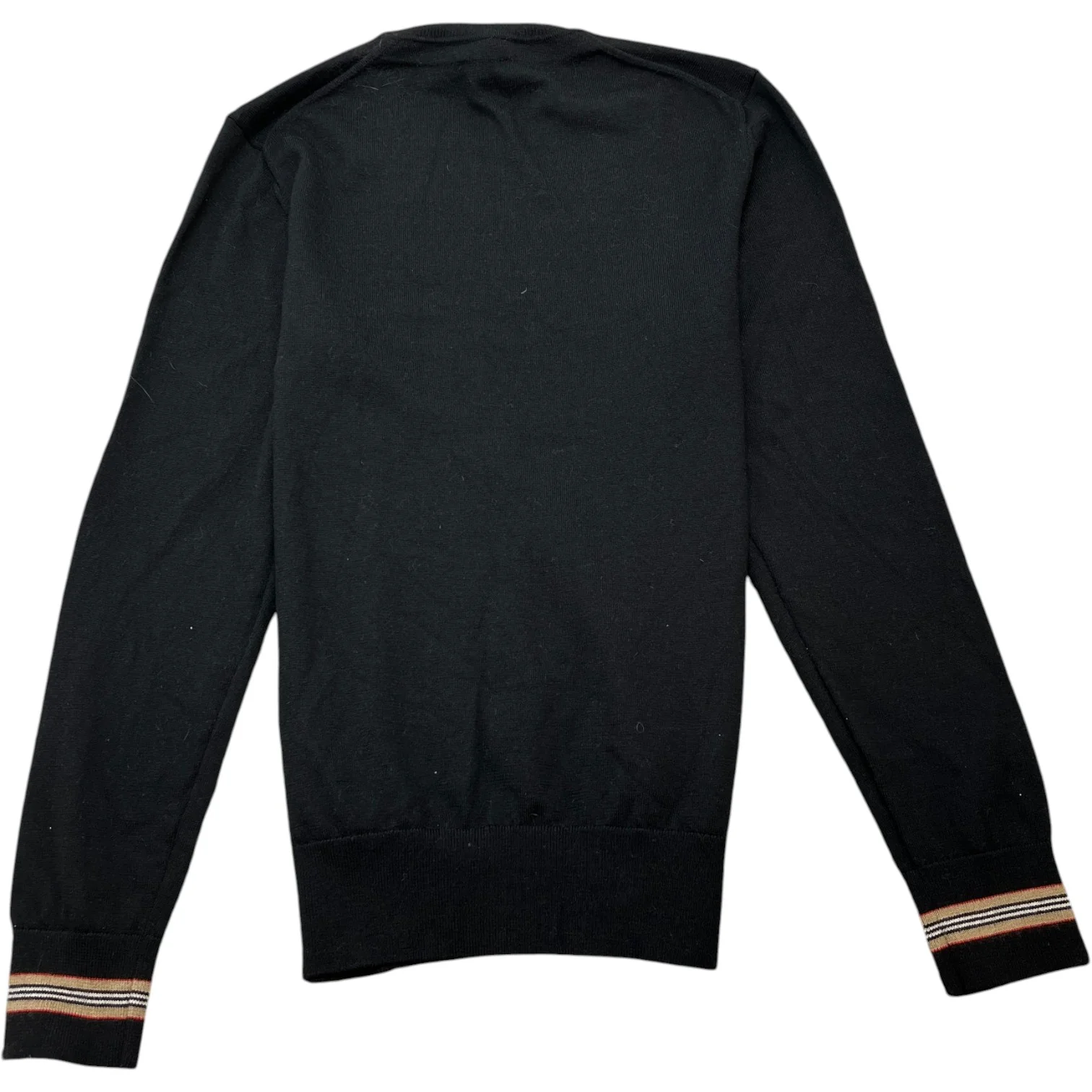 Men's Stripe Trim Jumper Black Size L - Image 2