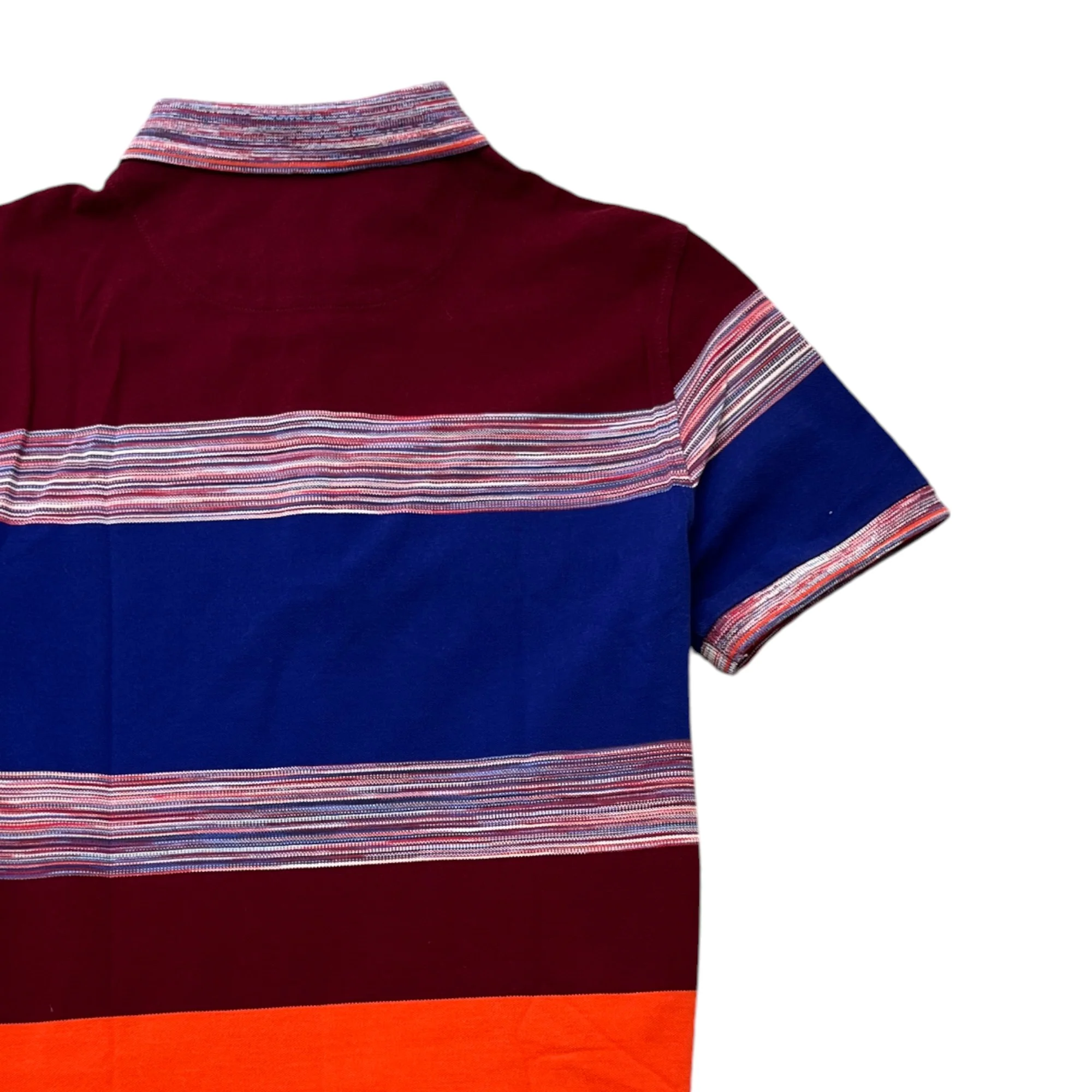 Men's Striped Block Polo Shirt Multi-Coloured Size S - Image 4