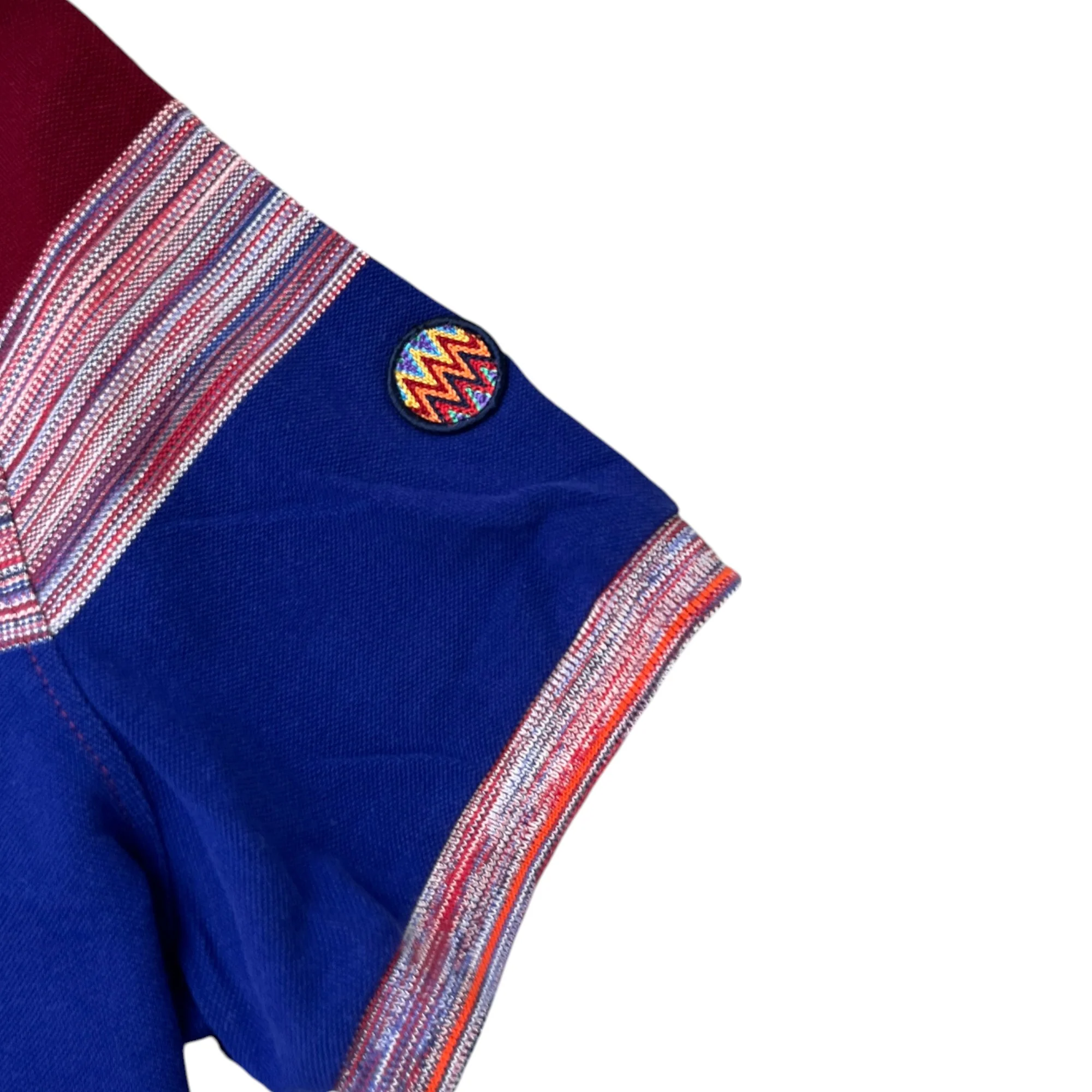 Men's Striped Block Polo Shirt Multi-Coloured Size S - Image 5