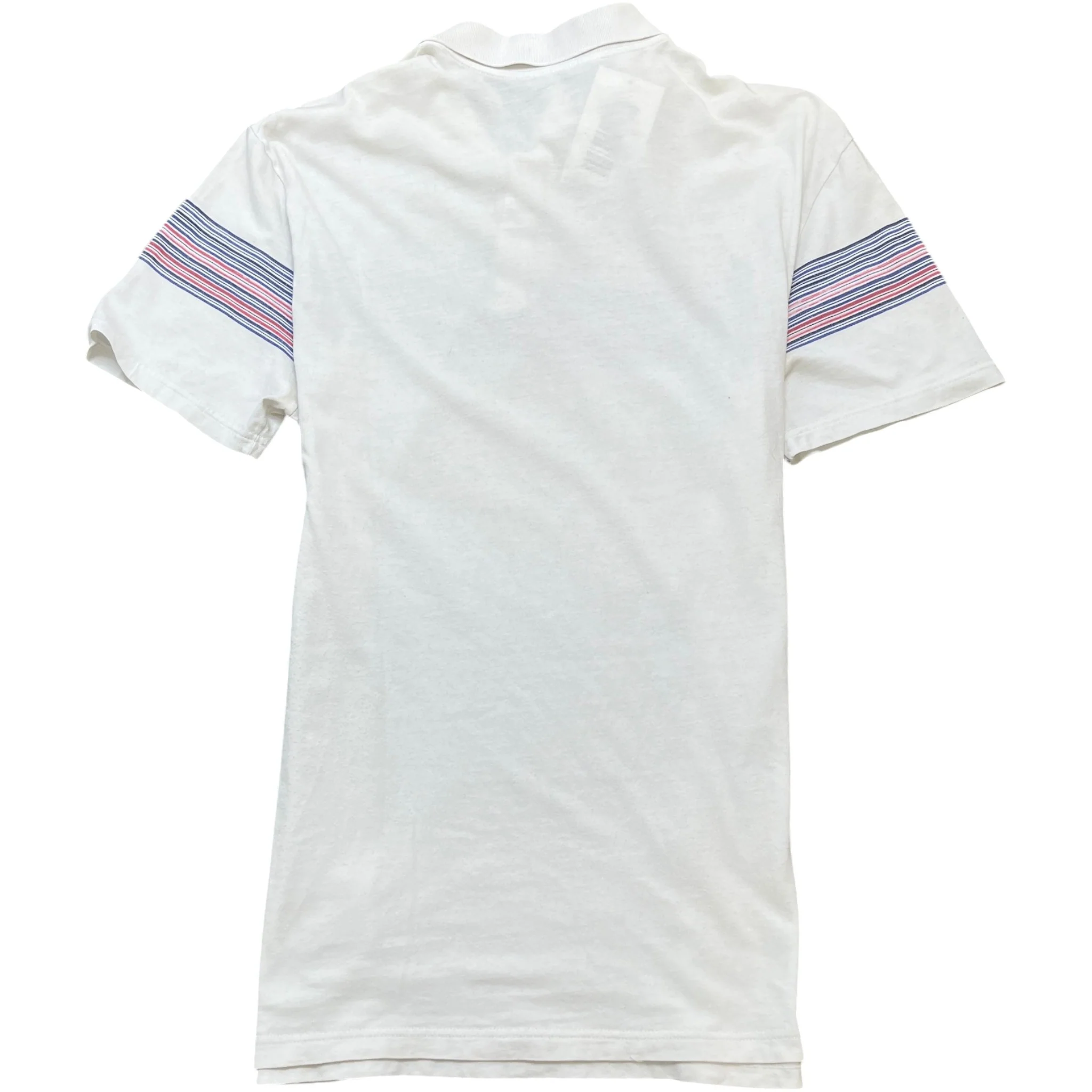 Men's Striped Polo Shirt White Size L - Image 2