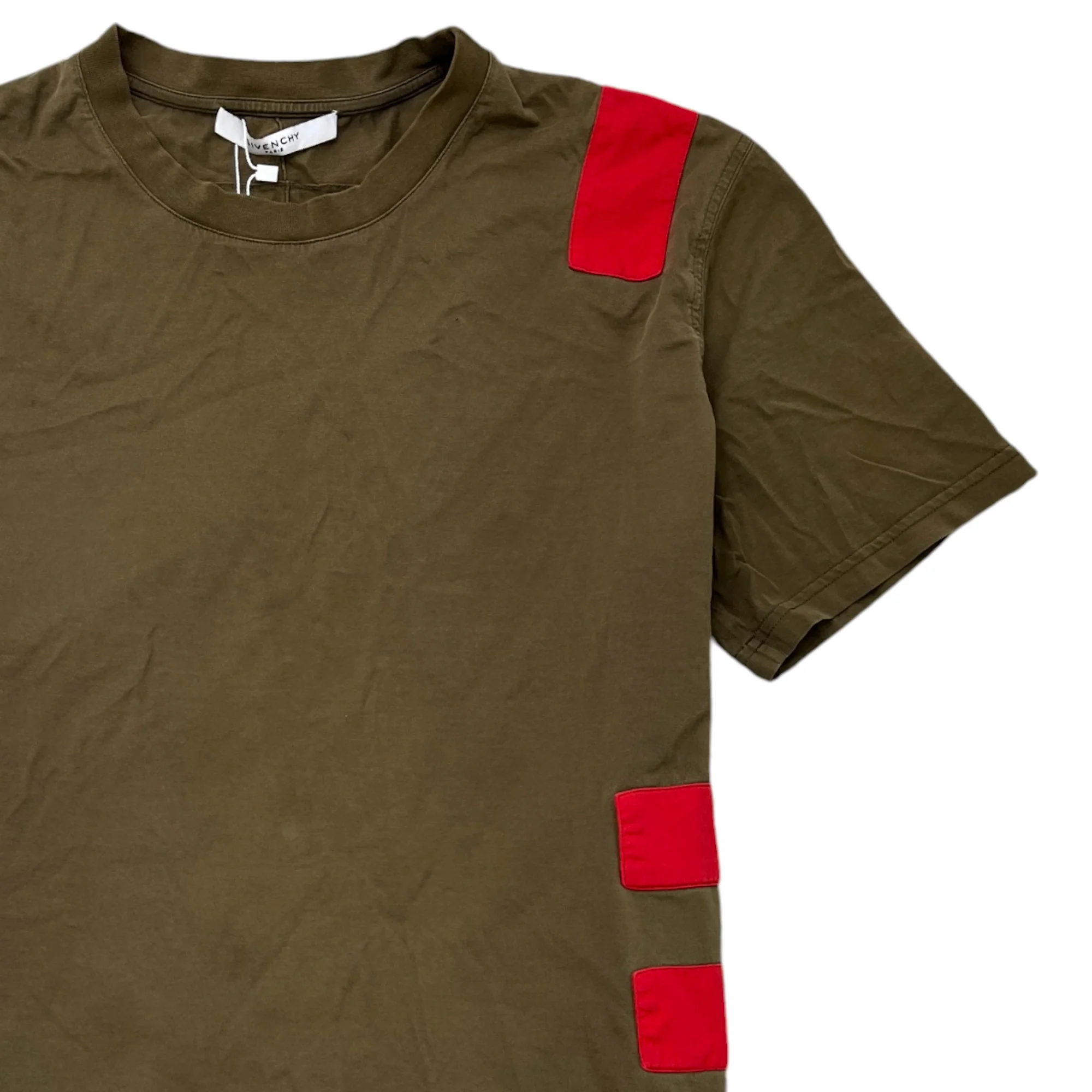 Men's Striped T-Shirt Khaki Size XXL - Image 3