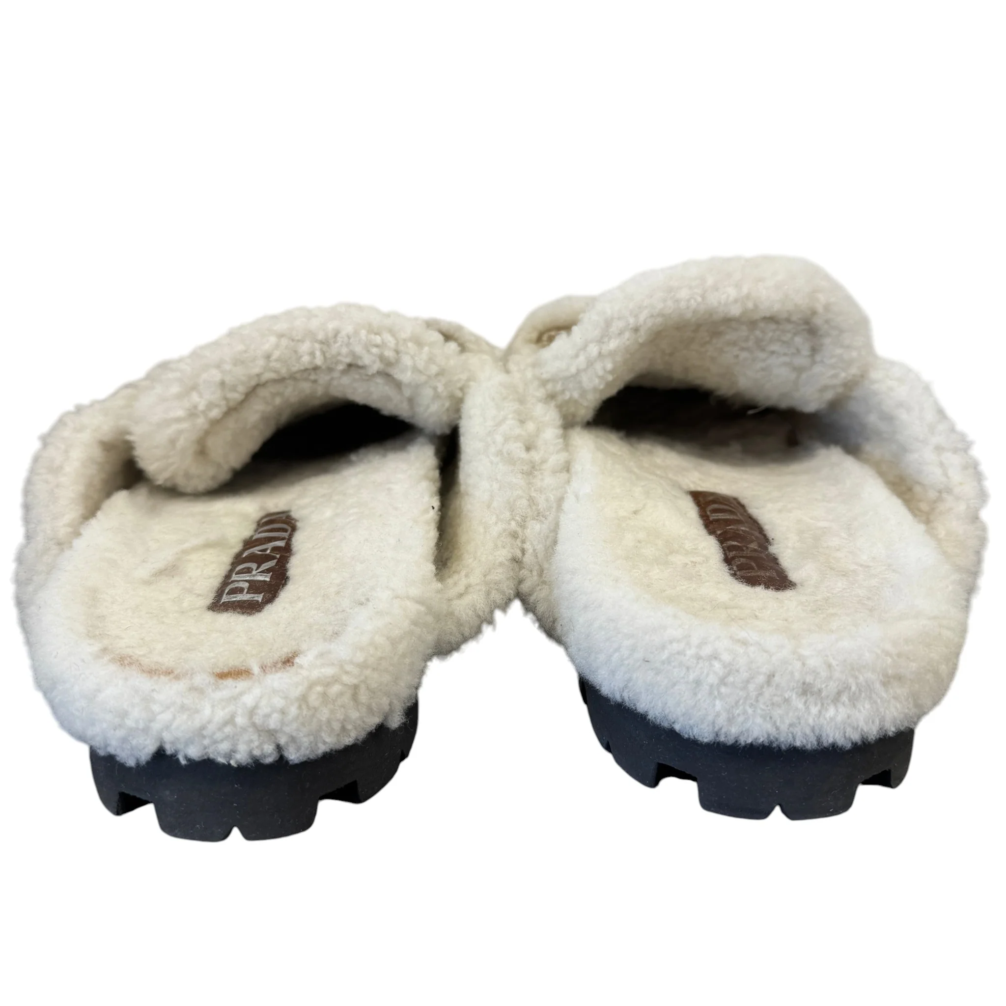 Men's Suede Shearling-Lined Mules Beige Size EU 45 / UK 11 - Image 8