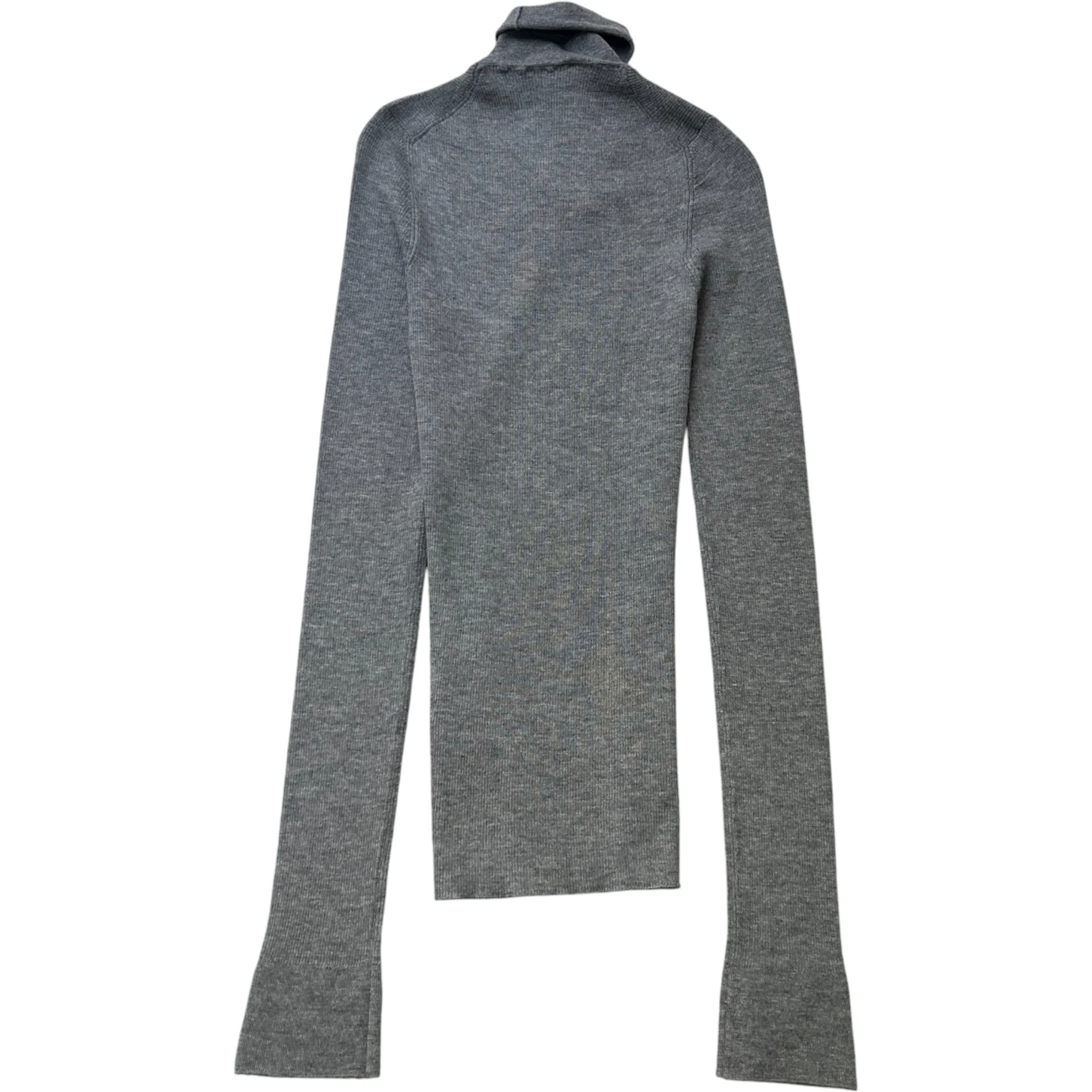 Men's Superfine Cashmere Embroidered Logo Turtleneck Jumper Grey Size IT 52 / UK XL - Image 2