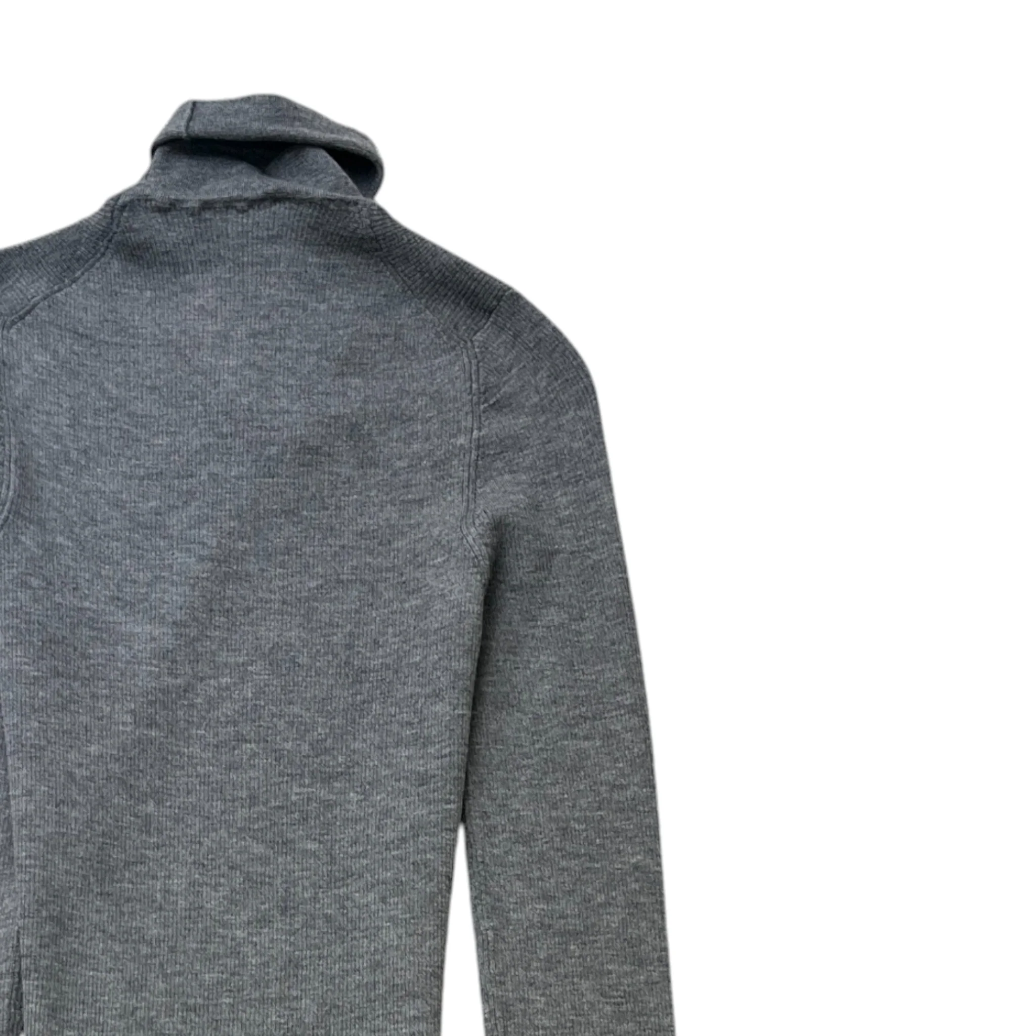 Men's Superfine Cashmere Embroidered Logo Turtleneck Jumper Grey Size IT 52 / UK XL - Image 4