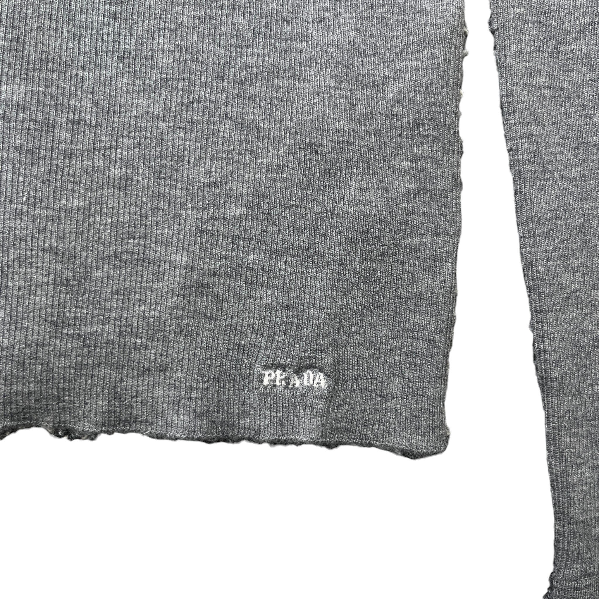 Men's Superfine Cashmere Embroidered Logo Turtleneck Jumper Grey Size IT 52 / UK XL - Image 5
