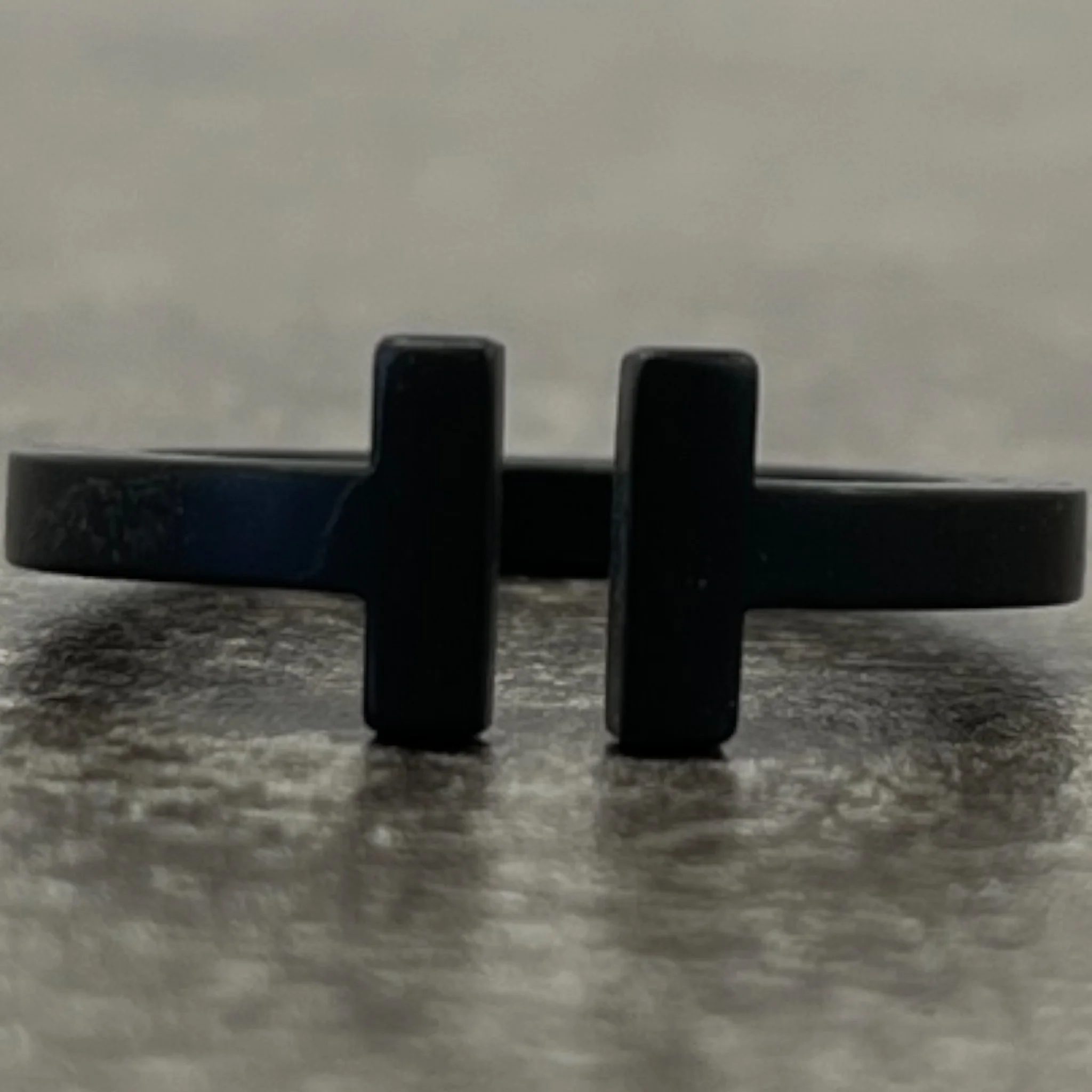 Men's T Square Ring Black - Image 5