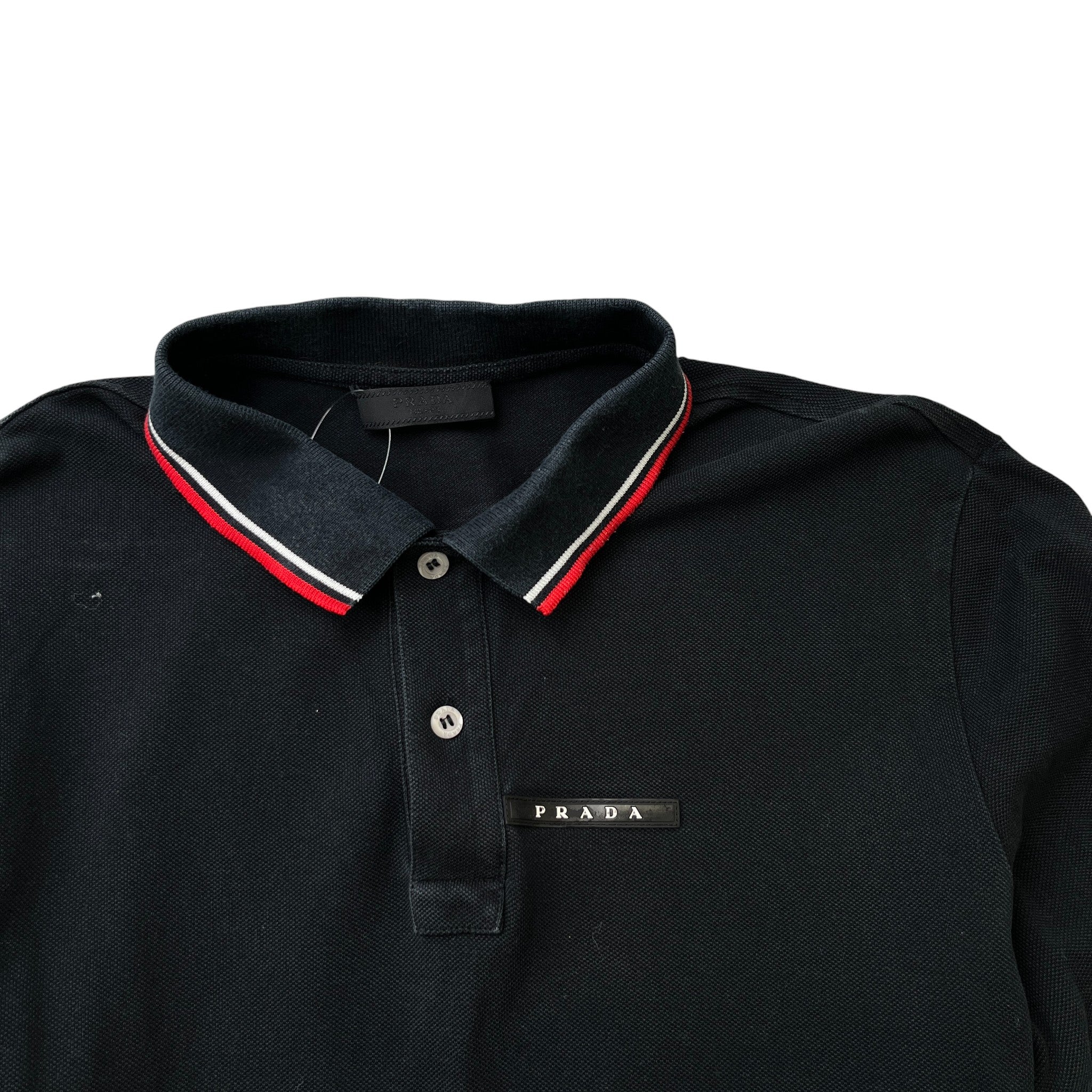 Men's Tab Logo Polo Shirt Black Size L - Image 5