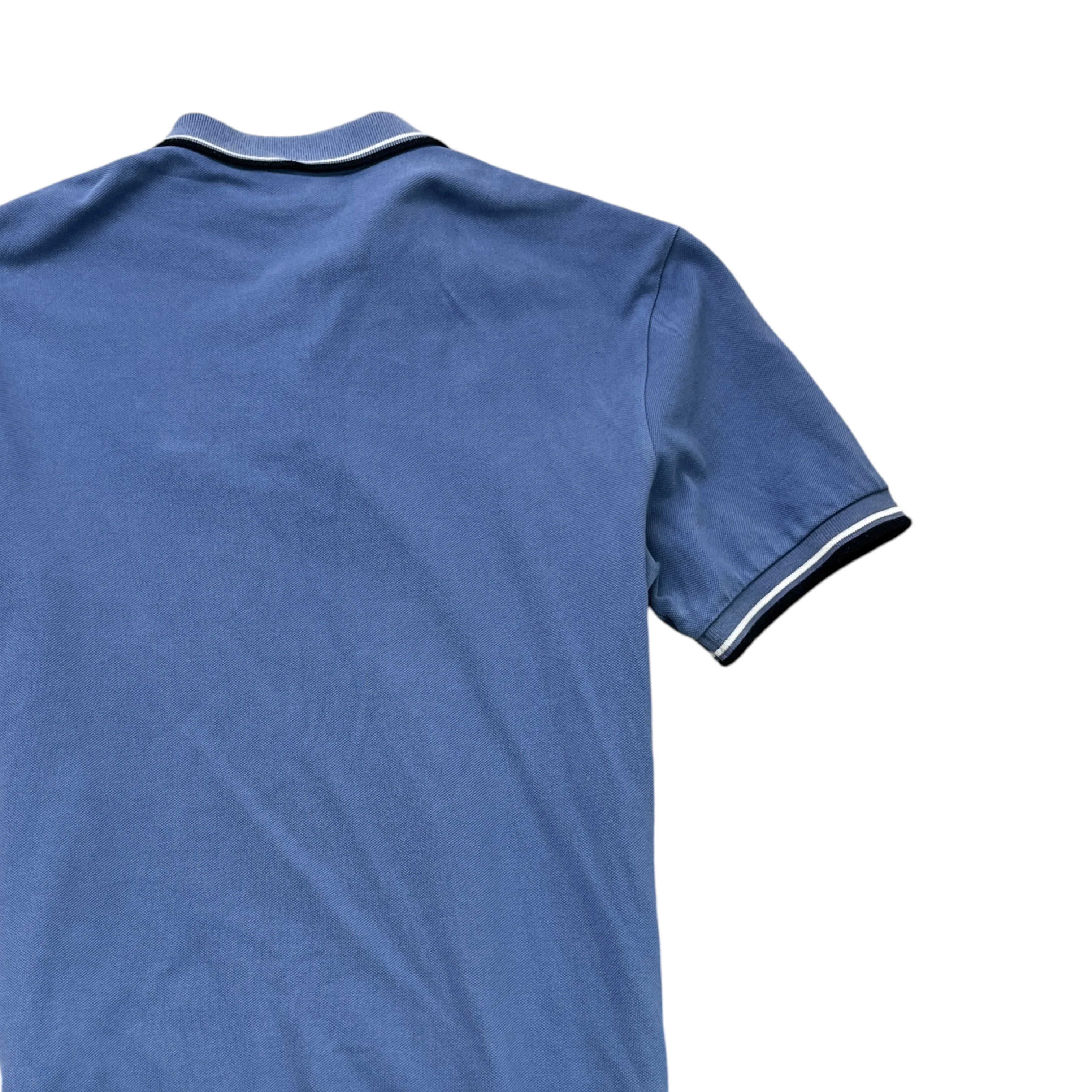 Men's Tab Logo Polo Shirt Blue Size M - Image 4
