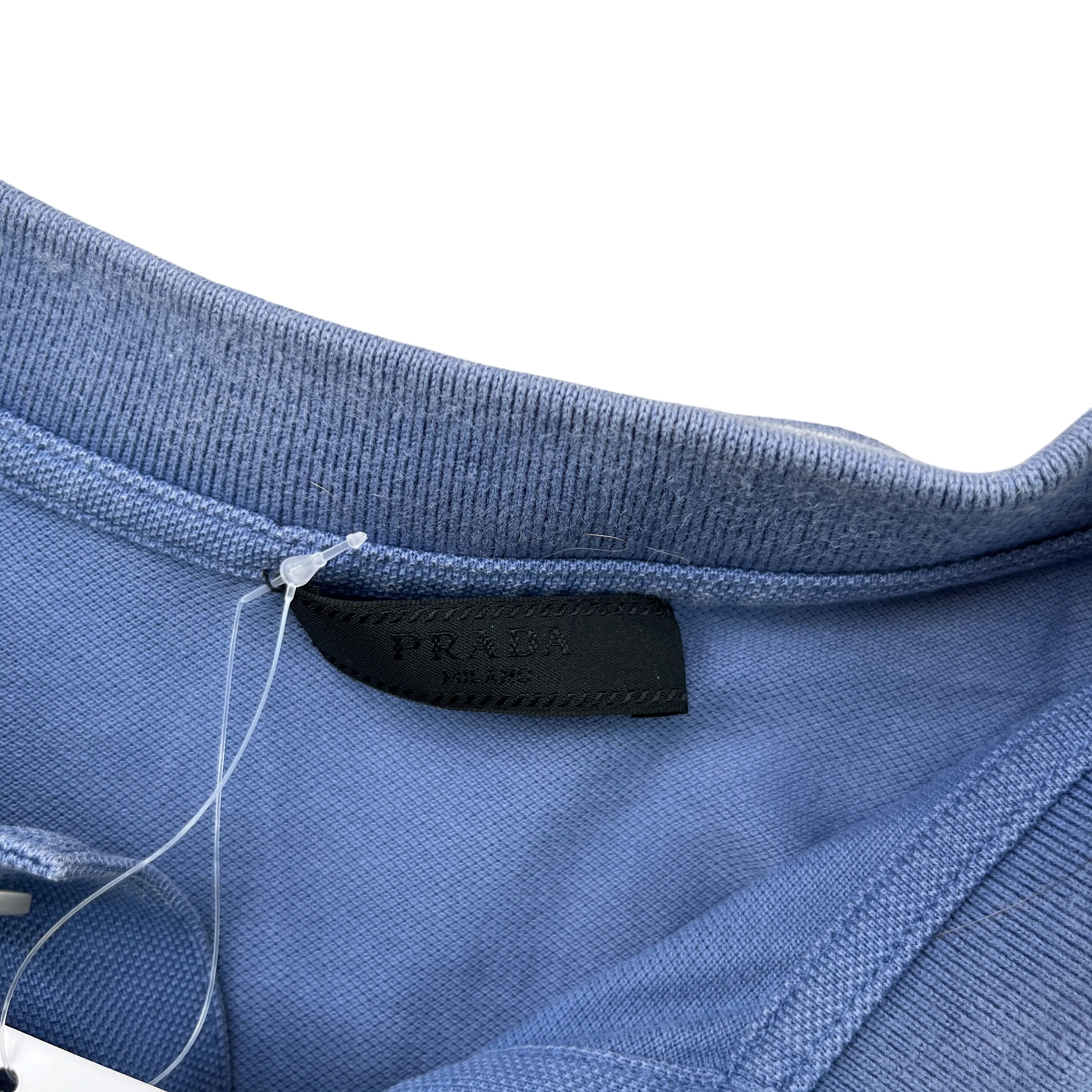 Men's Tab Logo Polo Shirt Blue Size M - Image 7