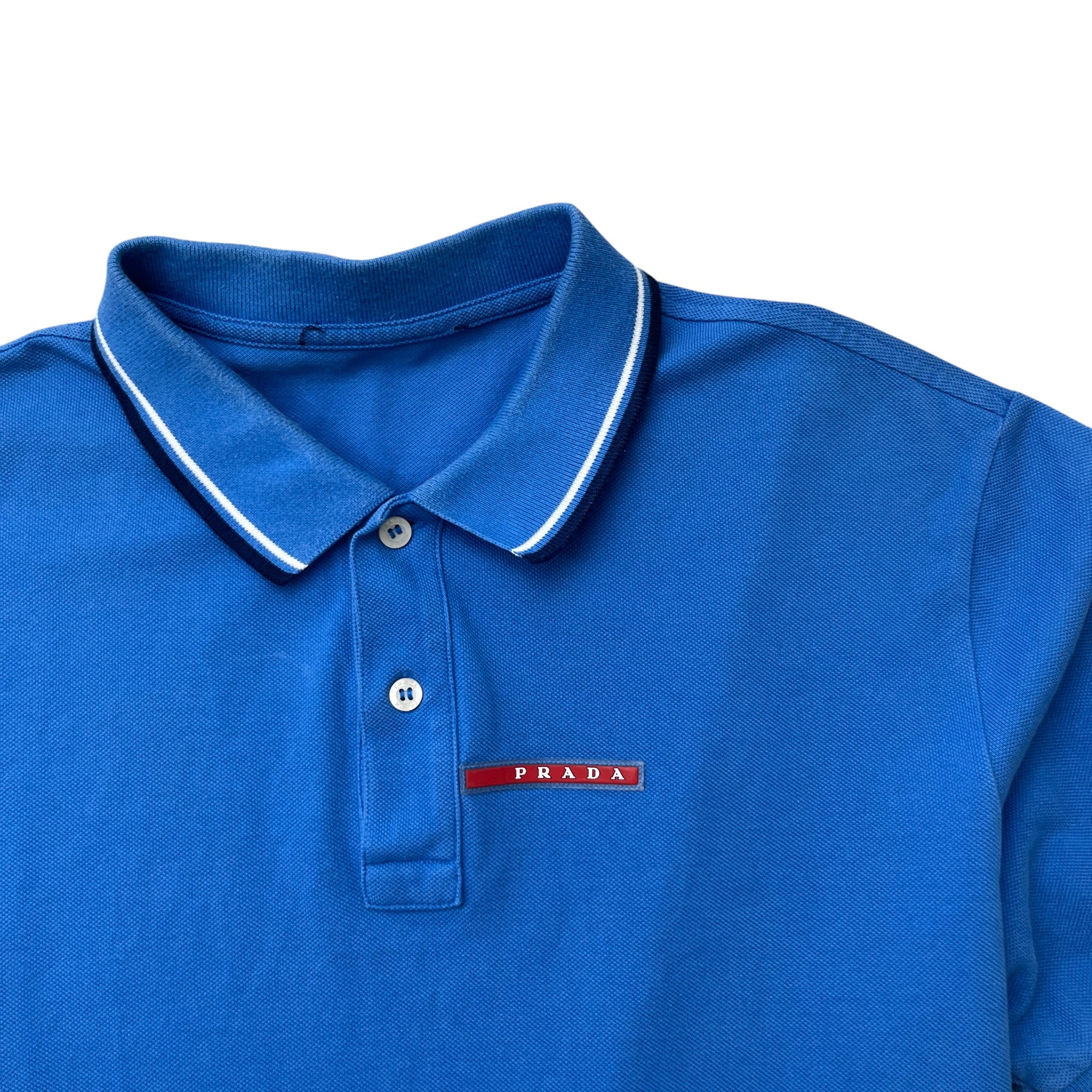 Men's Tab Logo Polo Shirt Blue Size XL - Image 5