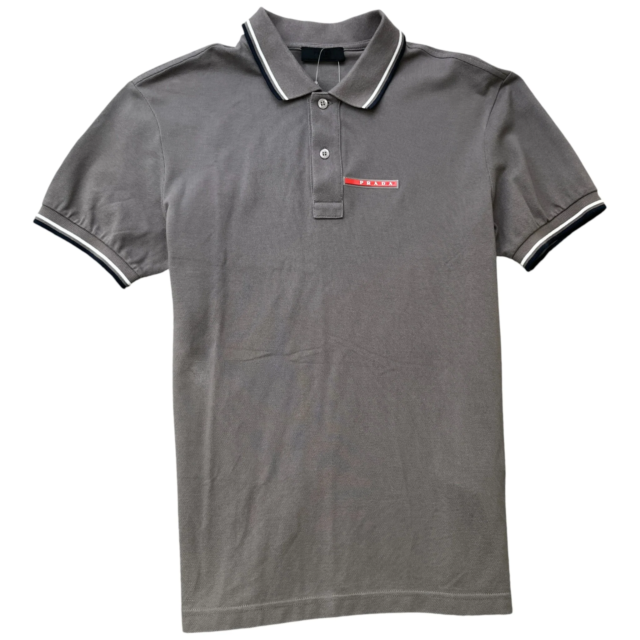 Men's Tab Logo Polo Shirt Grey Size M