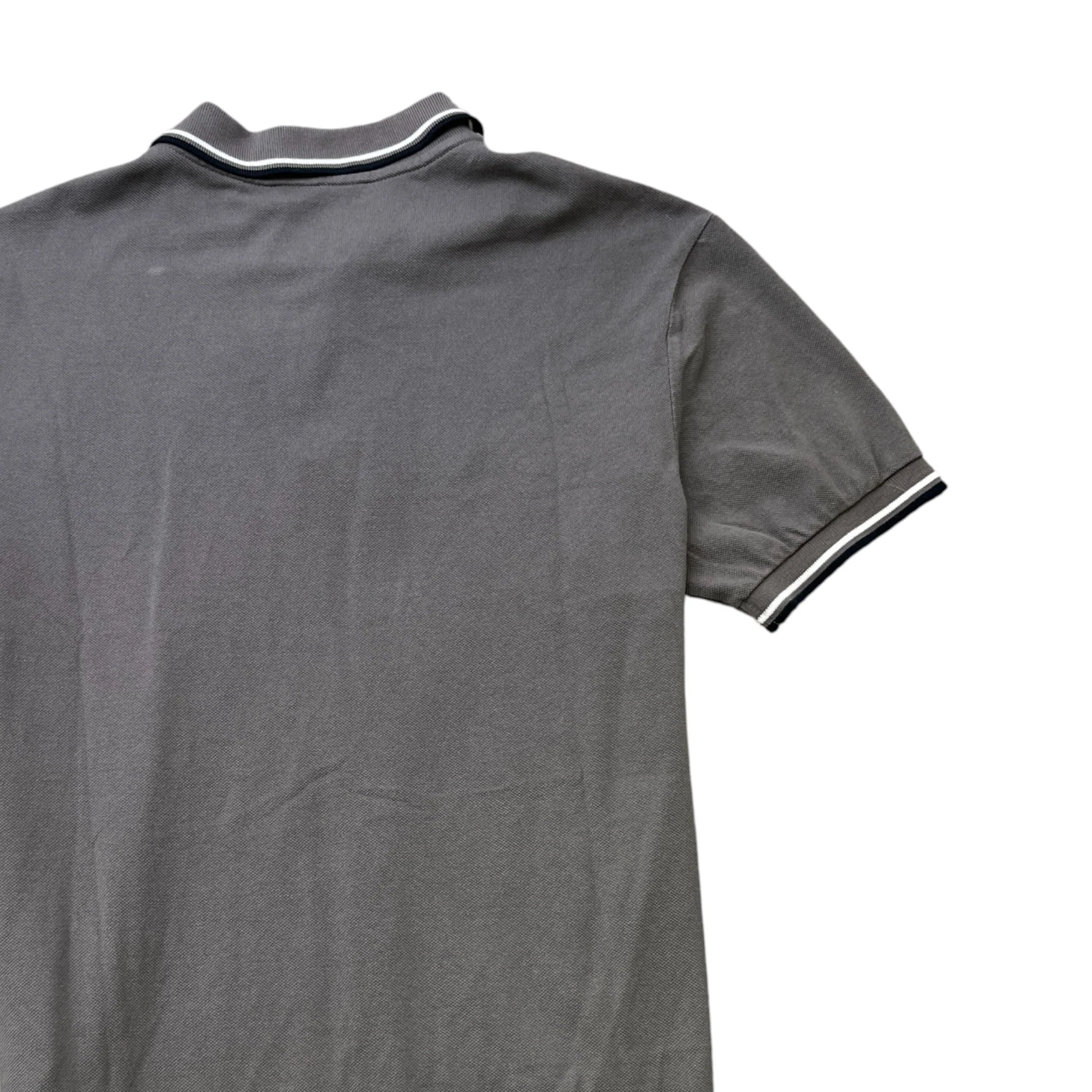 Men's Tab Logo Polo Shirt Grey Size M - Image 4