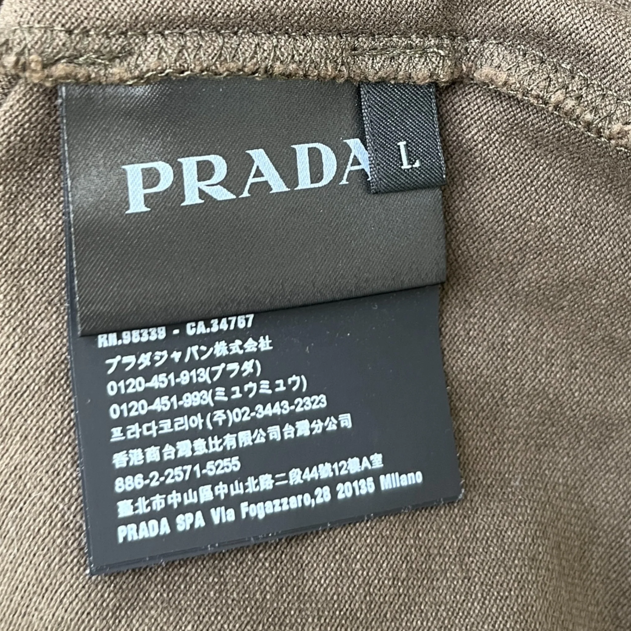 Men's Tab Logo Polo Shirt Khaki Size L - Image 6