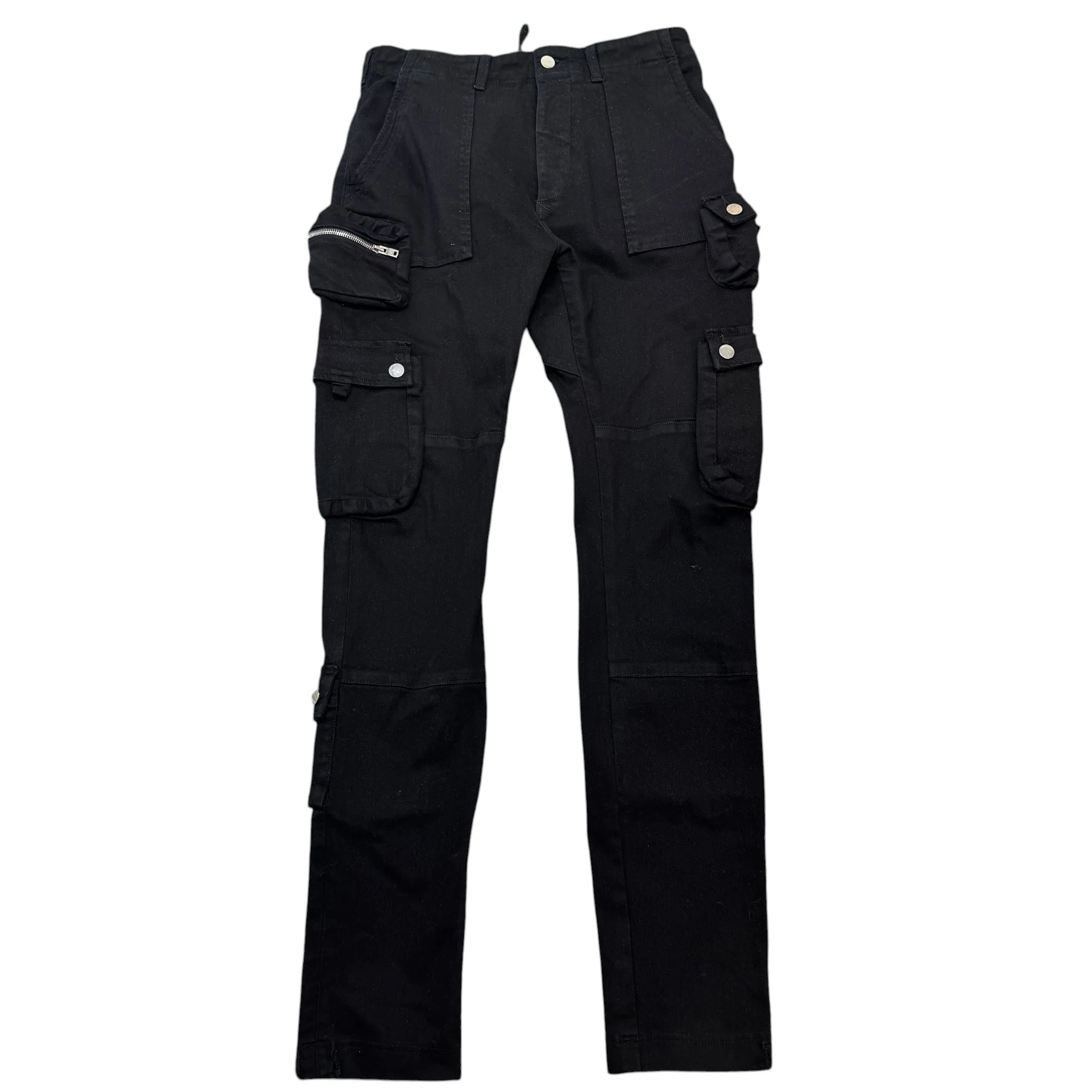 Men's Tactical Cargo Trousers Black Size Waist 33"