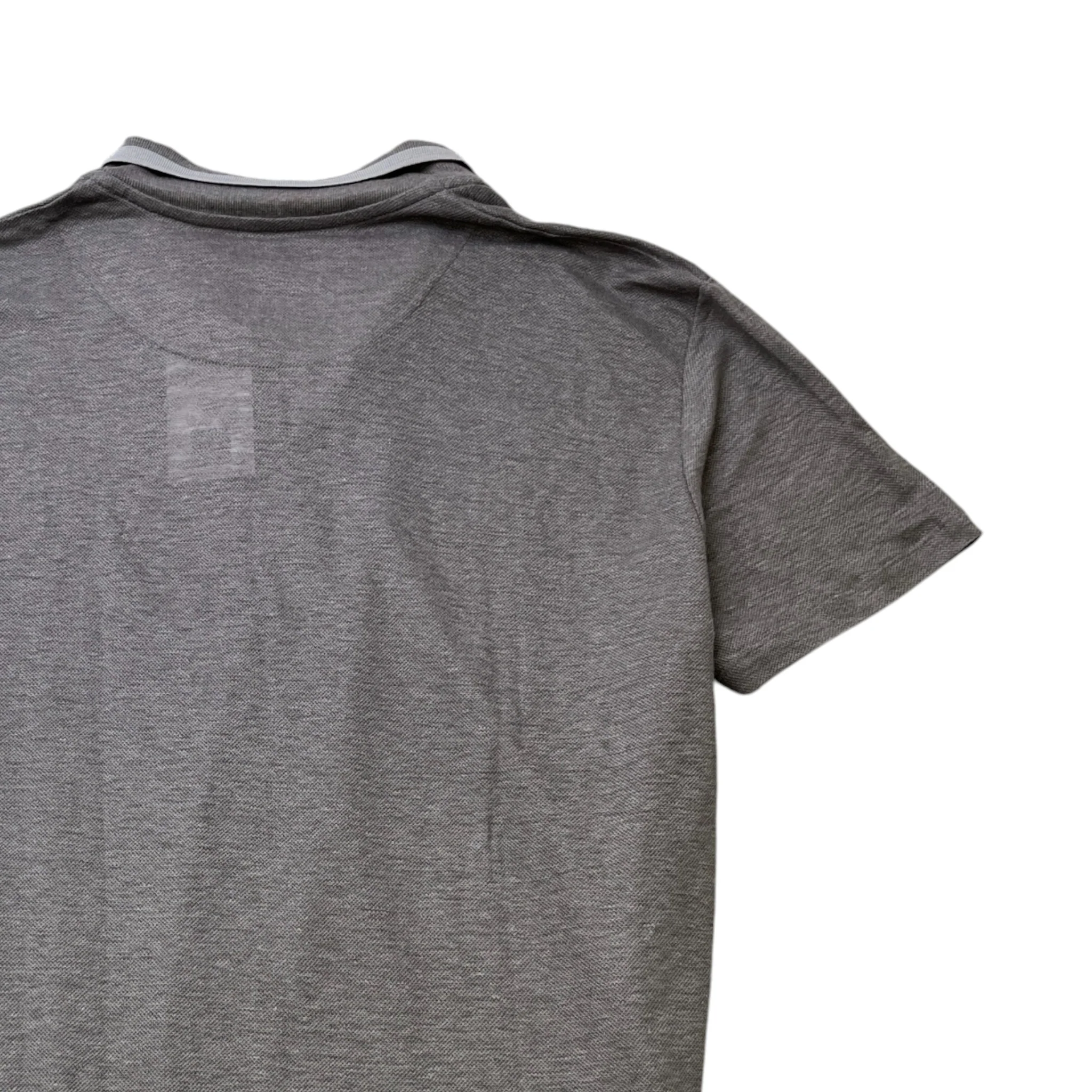 Men's Tag Logo Polo Shirt Grey Size XXL - Image 4