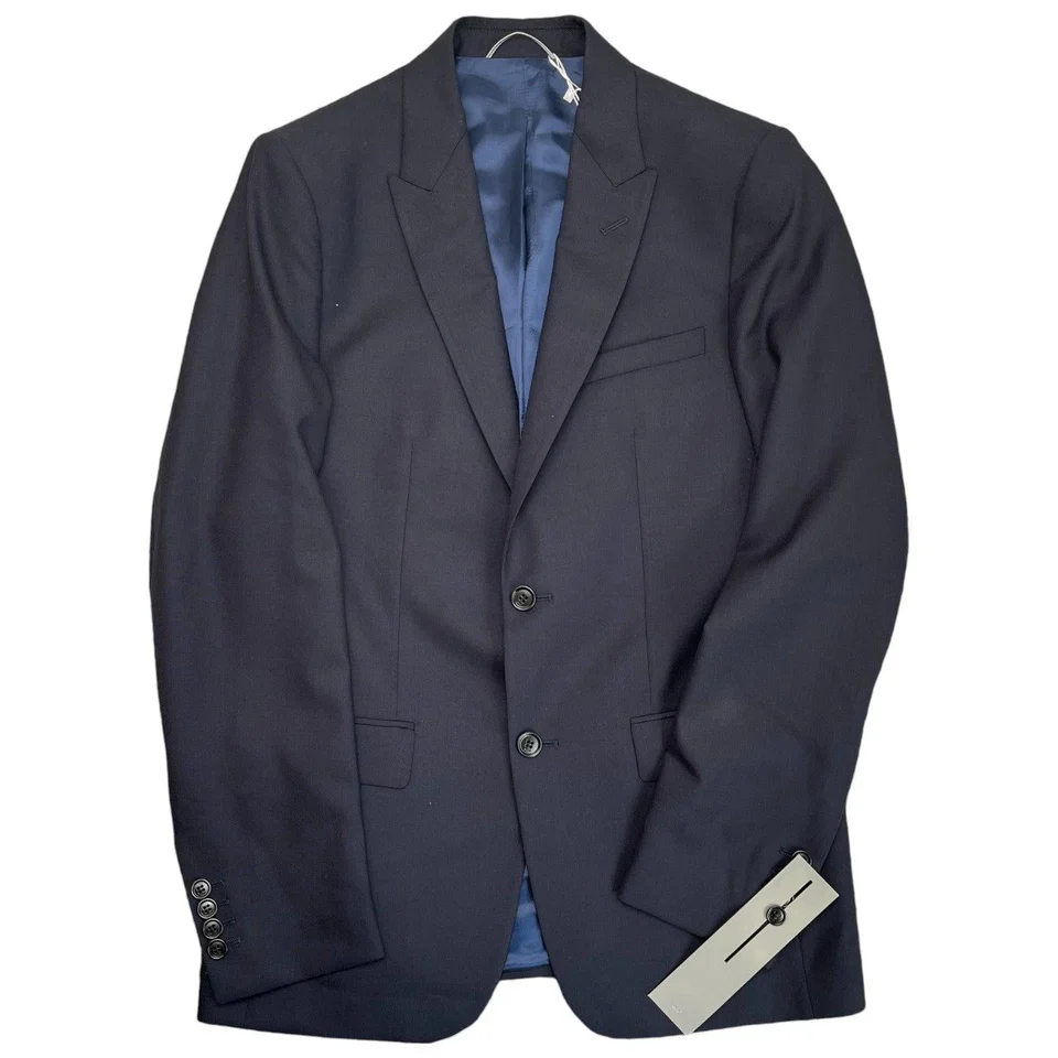 Men's Tailored Suit Navy Size 44R - Image 2