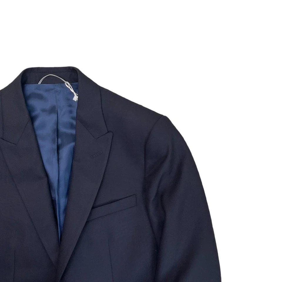 Men's Tailored Suit Navy Size 44R - Image 4