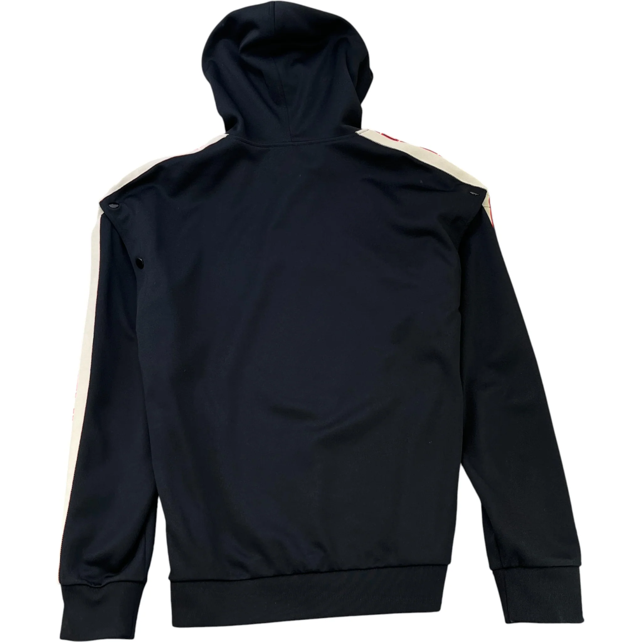 Men's Tape Logo Detachable Sleeve Hoodie Black Size S - Image 2