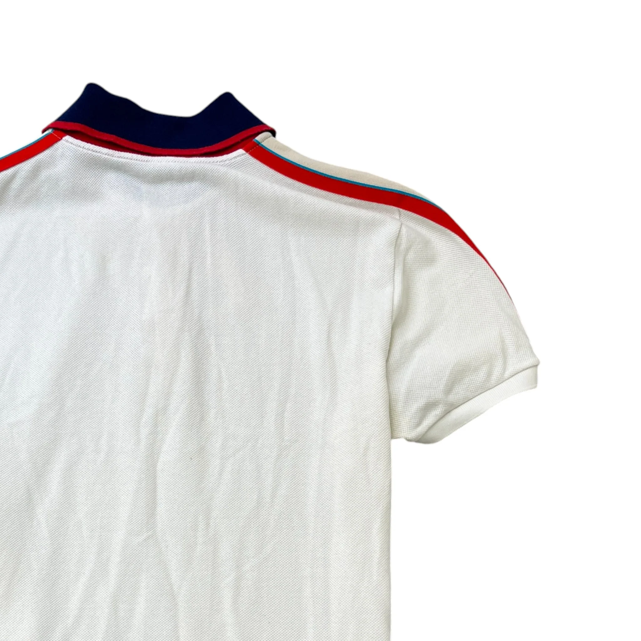Men's Tape Logo Polo Shirt White Size M - Image 4