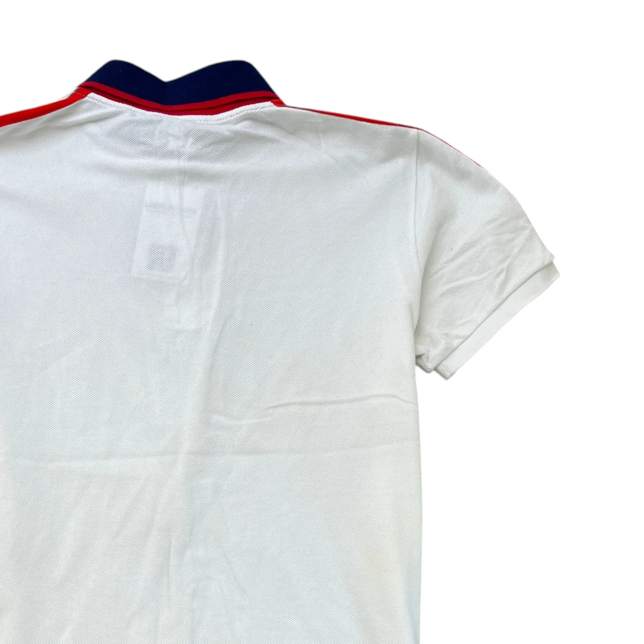 Men's Tape Logo Polo Shirt White Size M - Image 4