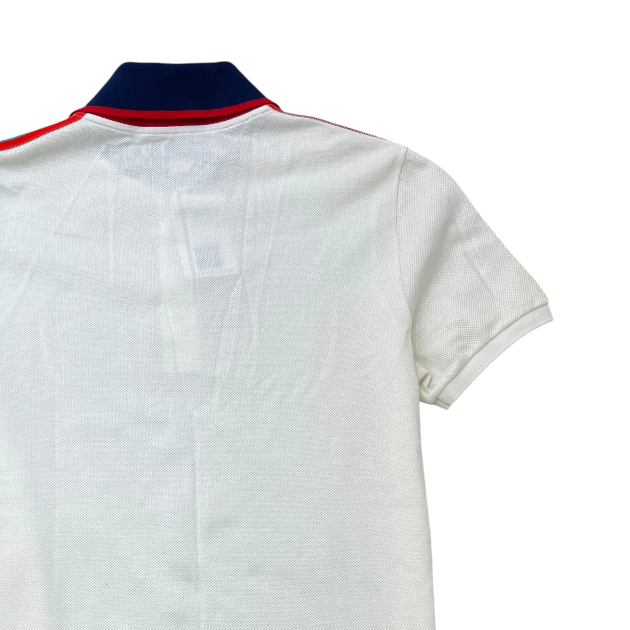 Men's Tape Logo Polo Shirt White Size S - Image 4