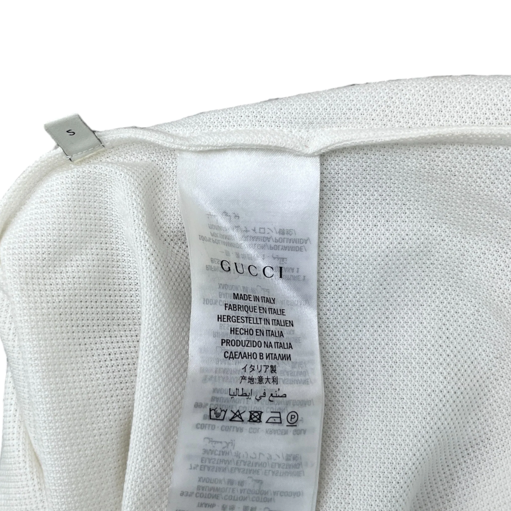 Men's Tape Logo Polo Shirt White Size S - Image 6