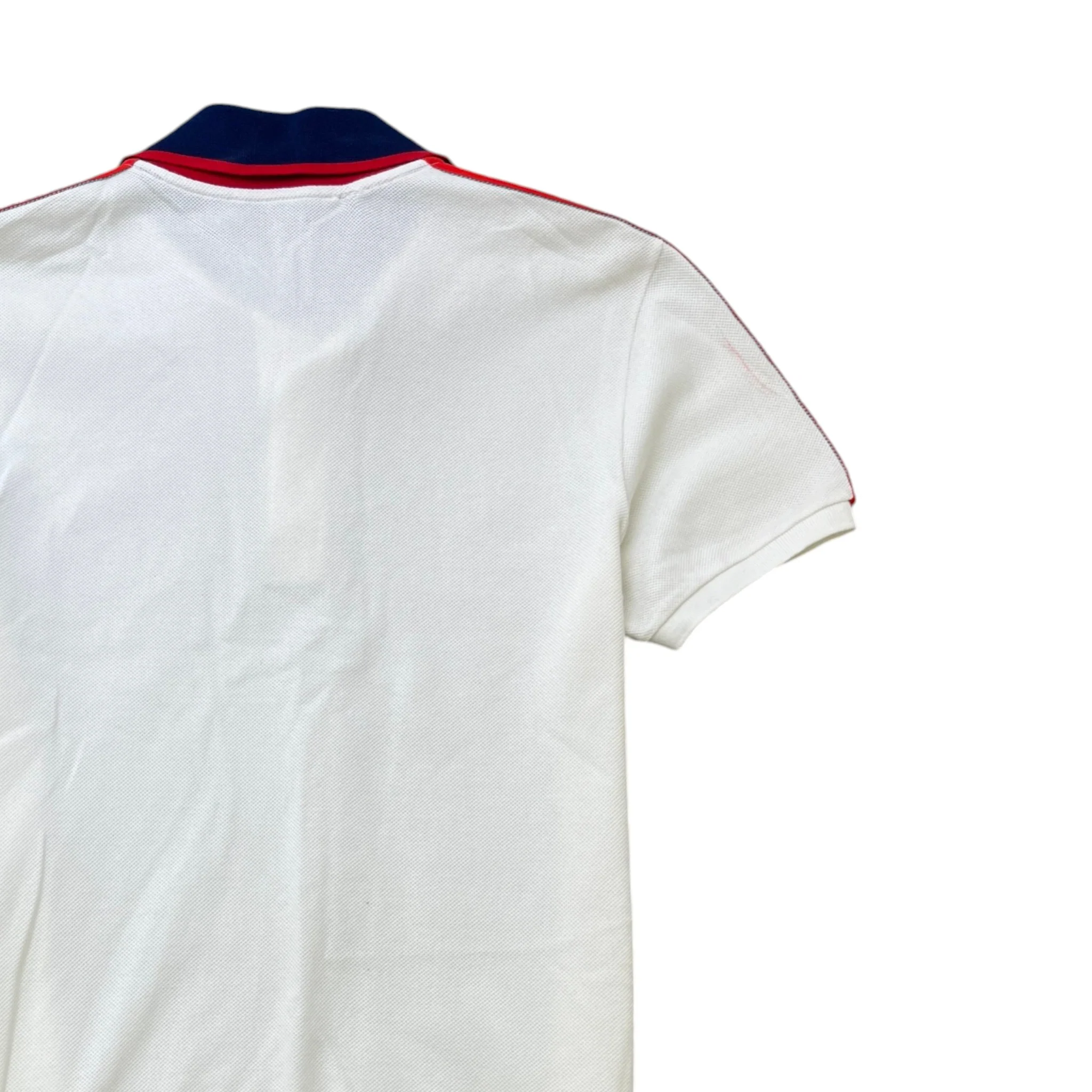 Men's Tape Logo Polo Shirt White Size S - Image 4